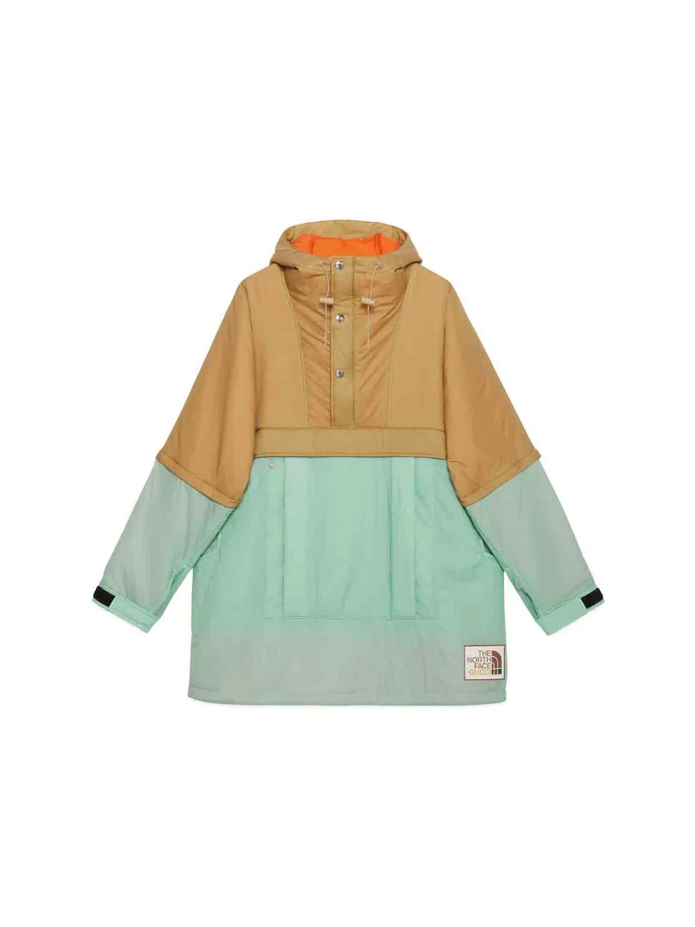 Женская куртка-анорак с принтом Gucci x The North Face — изображение 1 из 1, светлый синий/бежевый