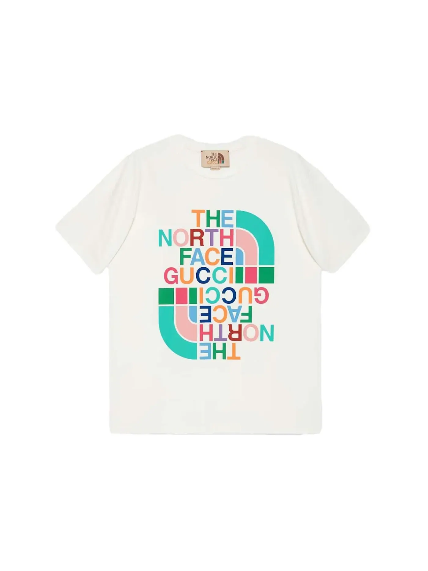 Женская футболка с принтом Gucci x The North Face Cotton T-shirt Gucci — изображение 1 из 1, белый/мульти