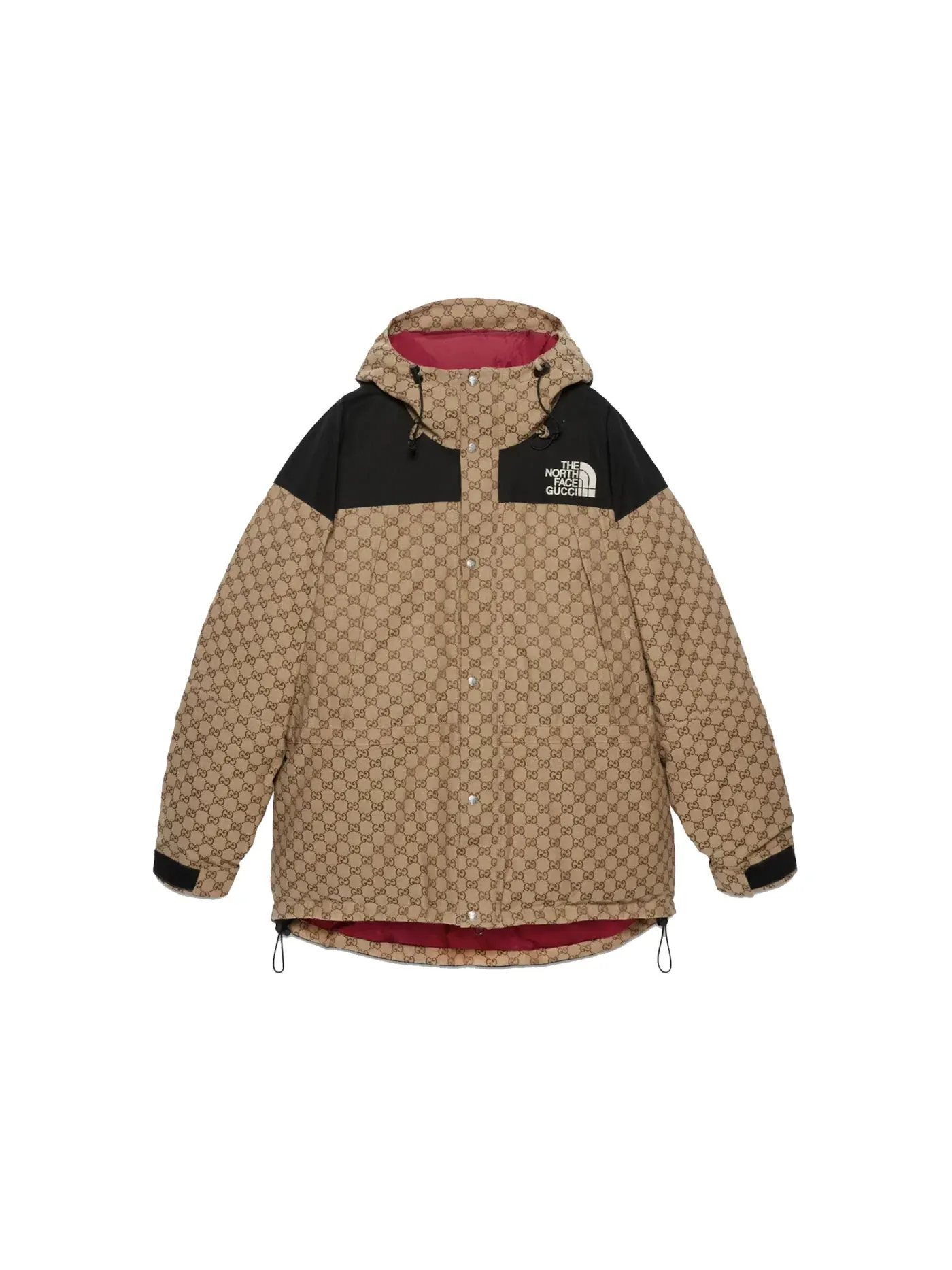 Мужская пуховая куртка с принтом Jacket Gucci — изображение 1 из 2, бежевый