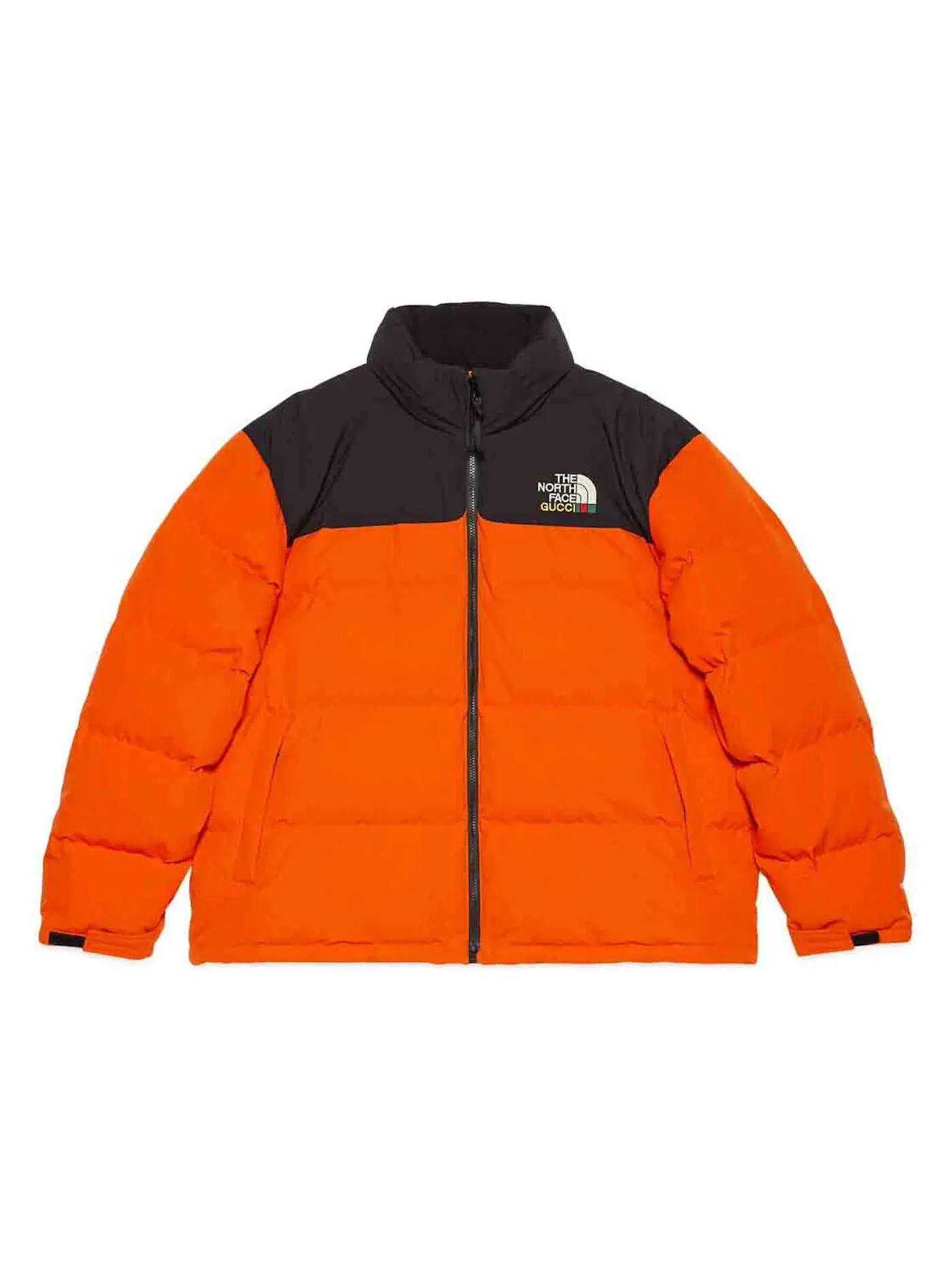 Мужская пуховая куртка с принтом Jacket Gucci — изображение 1 из 1, черный/оранжевый