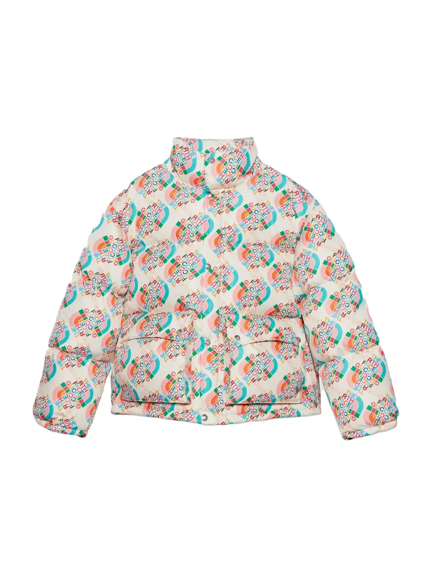 Женский пуховик с принтом Jacket Gucci — изображение 2 из 2, мульти/слоновая кость