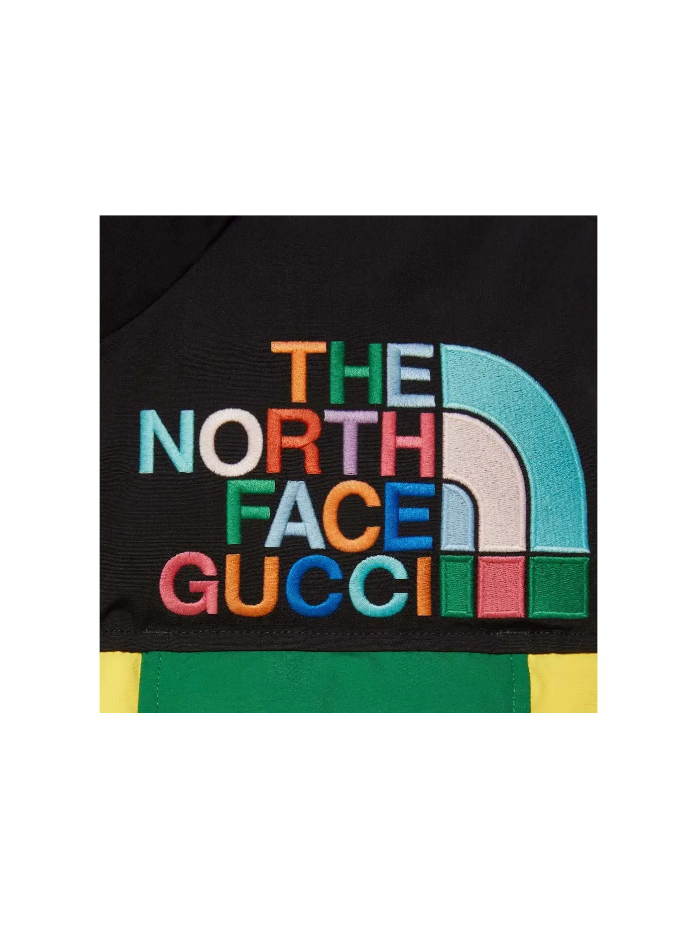 Женский жилет с принтом Gucci x The North Face Down Vest — изображение 2 из 2, желтый/черный/зеленый