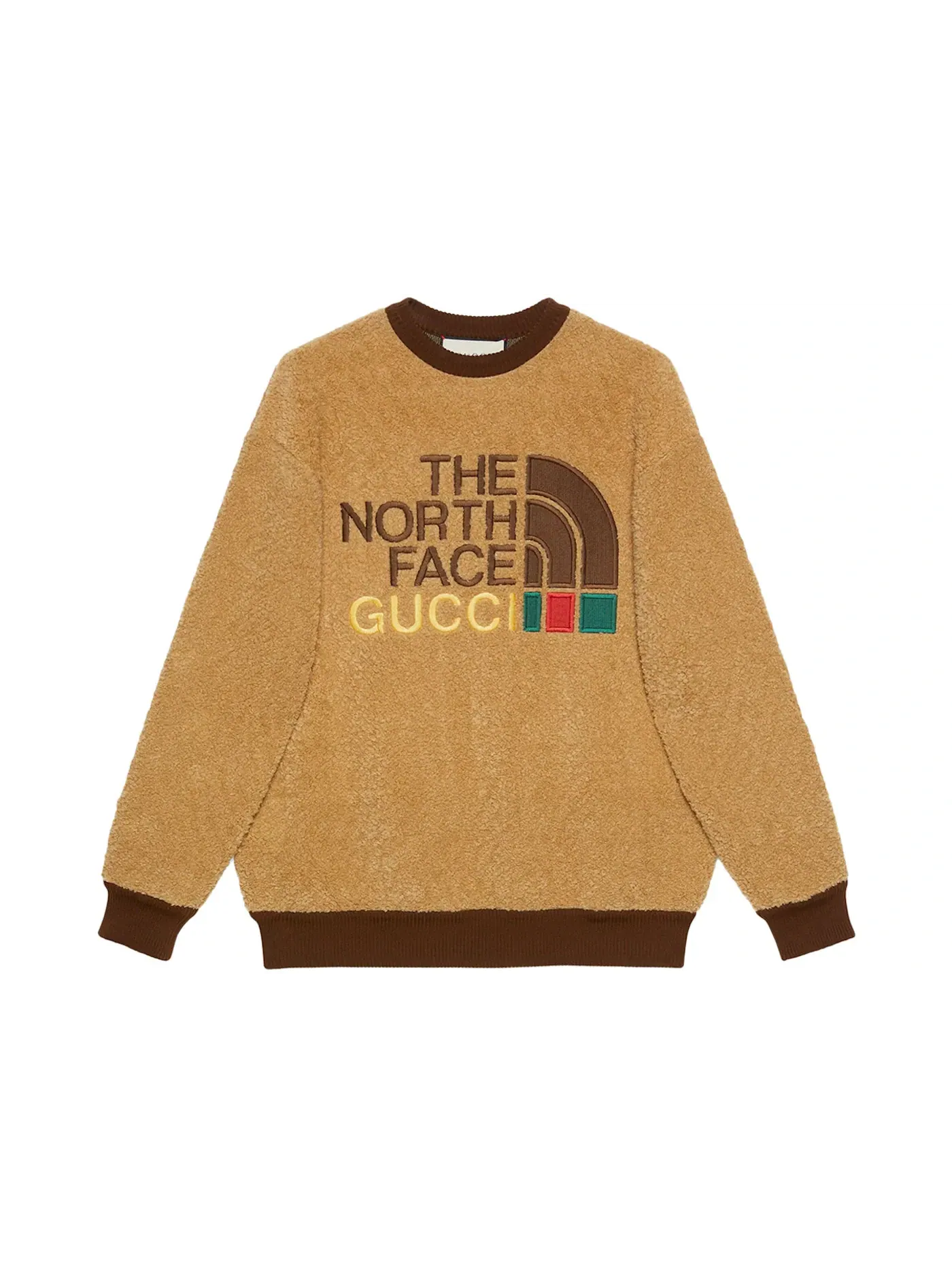 Мужской свитшот из искусственного меха Gucci x The North Face Faux Fur — изображение 1 из 1, коричневый