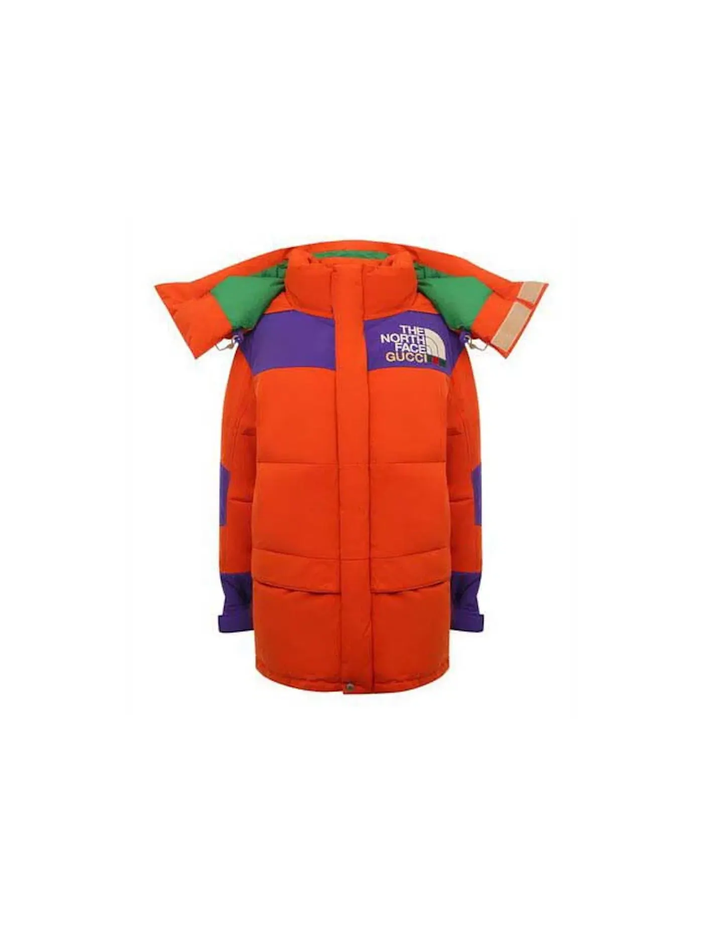 Женская длинная куртка с принтом Gucci x The North Face Orange/Purple/Green — изображение 1 из 1