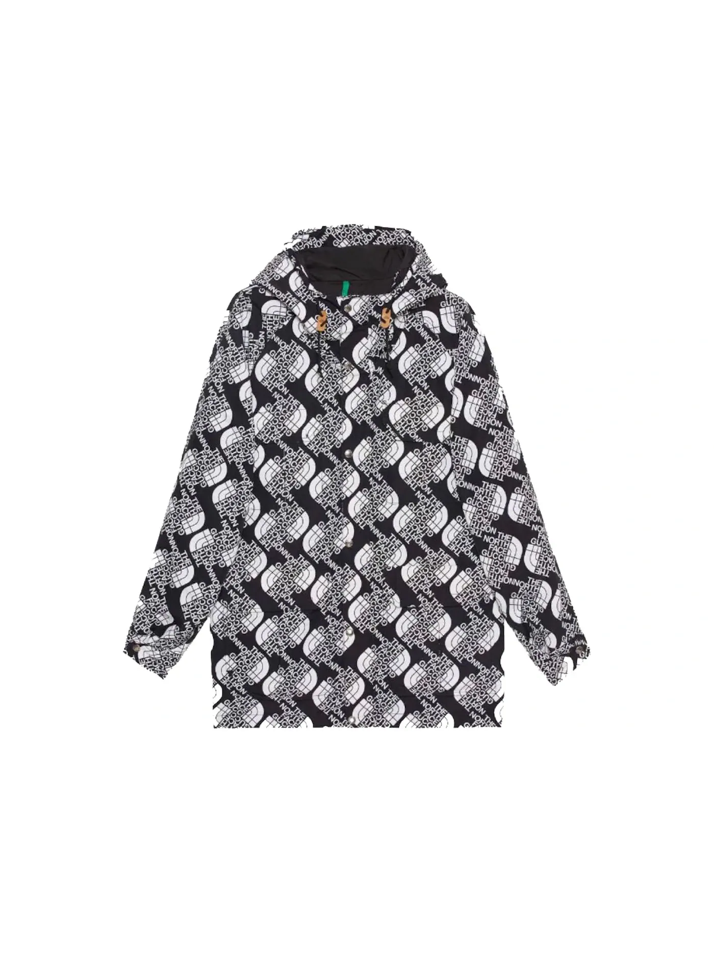 Мужская куртка nylon mountain с принтом Gucci x The North Face — изображение 1 из 1, черный/белый