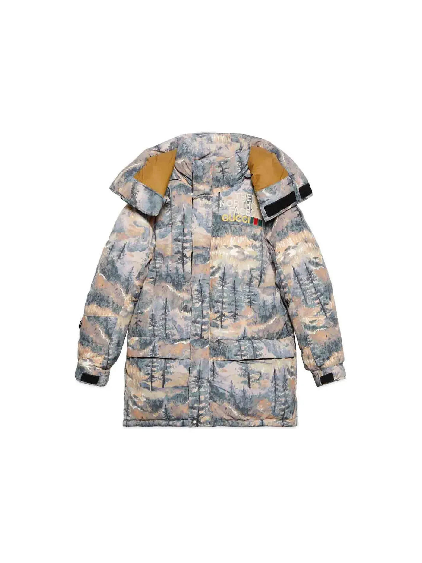Мужская куртка с принтом Gucci x The North Face Padded Jacket Forest Print Gucci, Forest Print — изображение 1 из 1