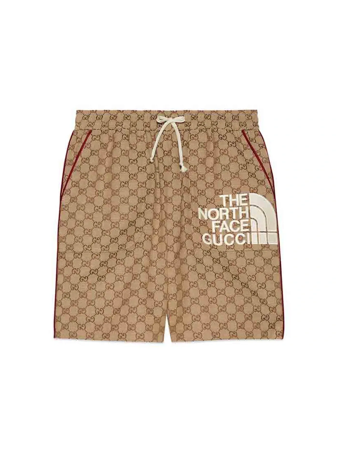 Мужские шорты с принтом Gucci x The North Face — изображение 1 из 1, бежевый