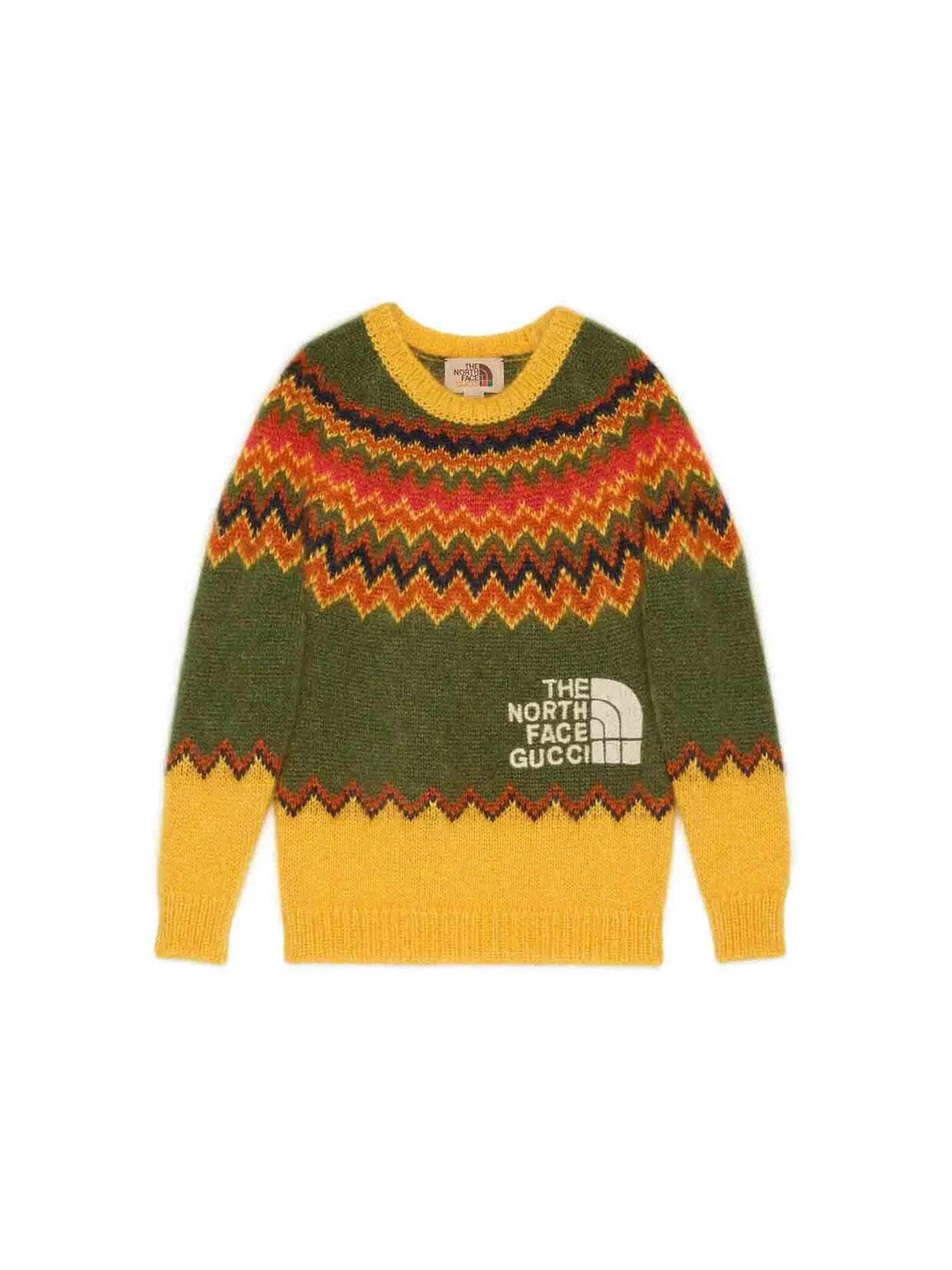 Женский свитер с принтом Sweater Gucci — изображение 1 из 1, желтый/зеленый