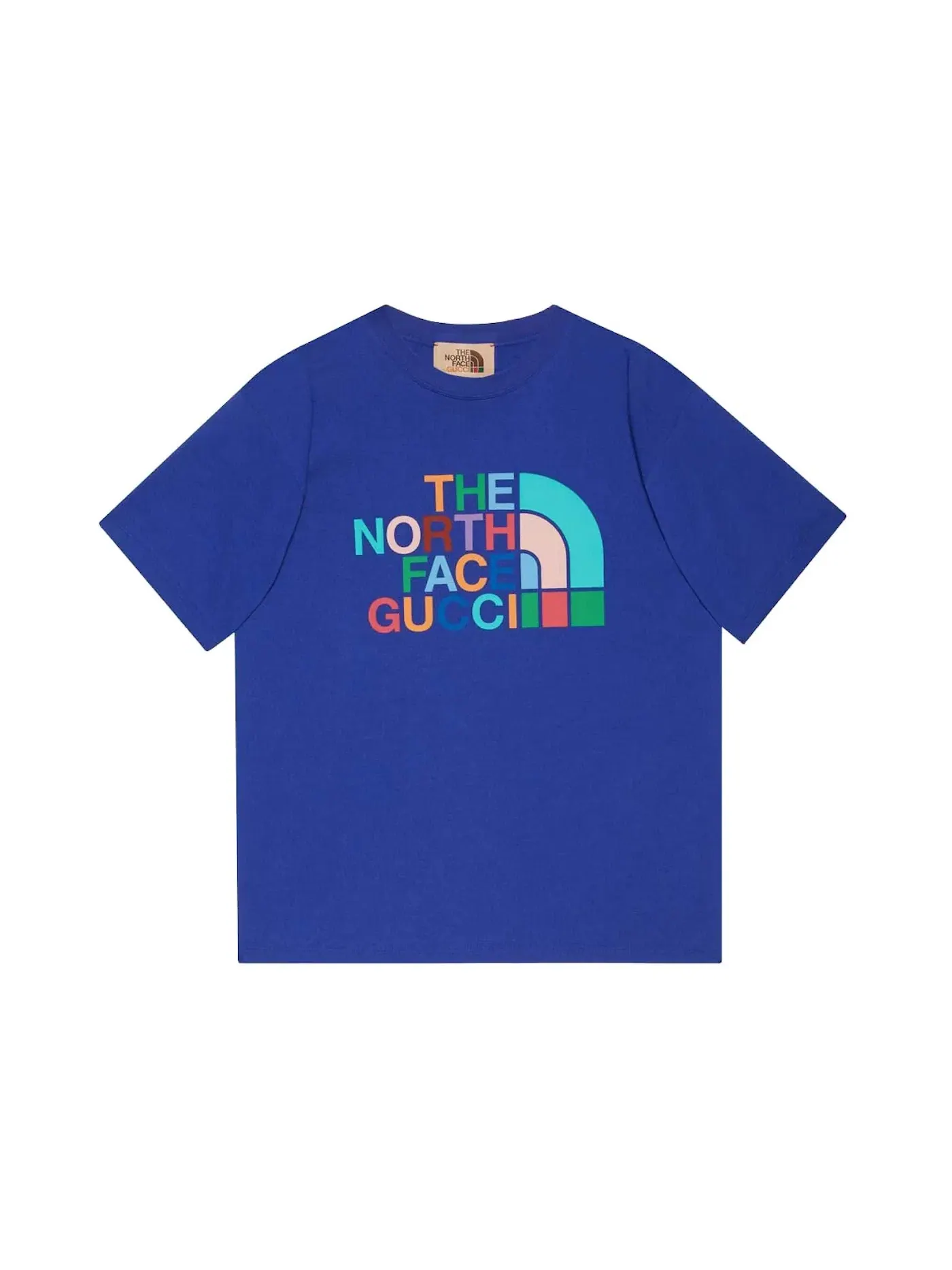 Мужская футболка с принтом Gucci x The North Face T-shirt Gucci — изображение 1 из 1, синий/мульти