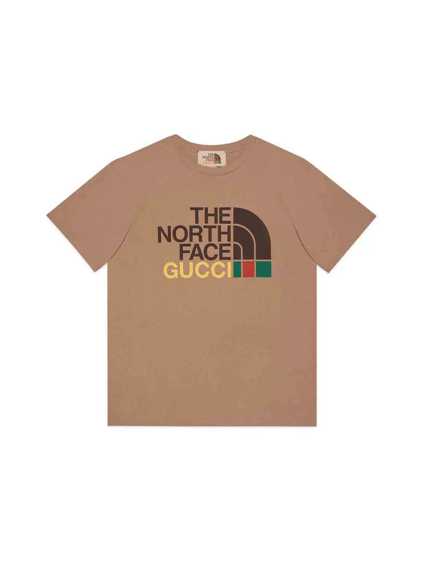 Мужская футболка с принтом Gucci x The North Face T-shirt Gucci — изображение 1 из 1, верблюжий