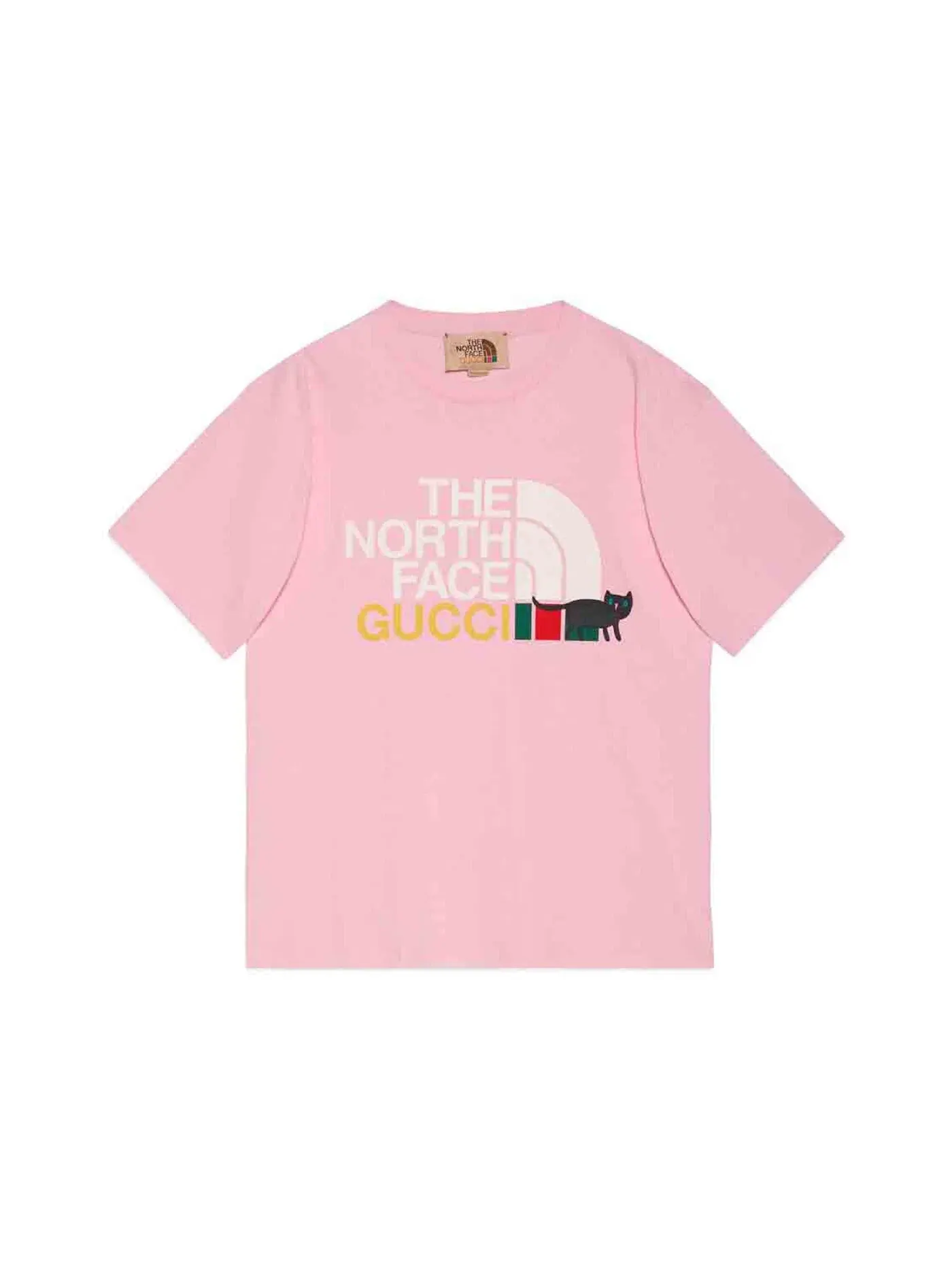 Мужская футболка с принтом Gucci x The North Face — изображение 1 из 1, розовый