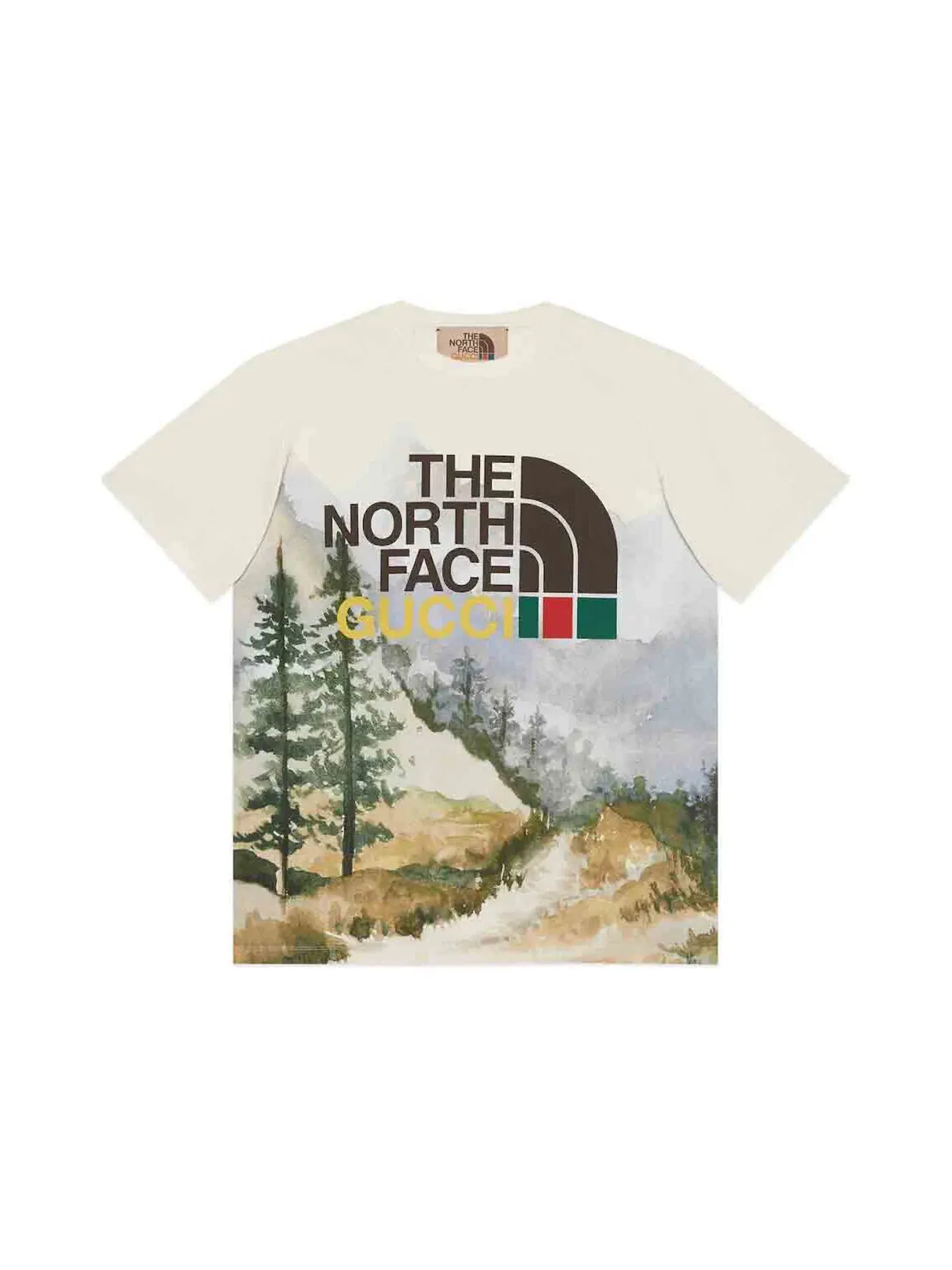 Мужская футболка с принтом Gucci x The North Face Trail Print, Trail Print — изображение 1 из 1