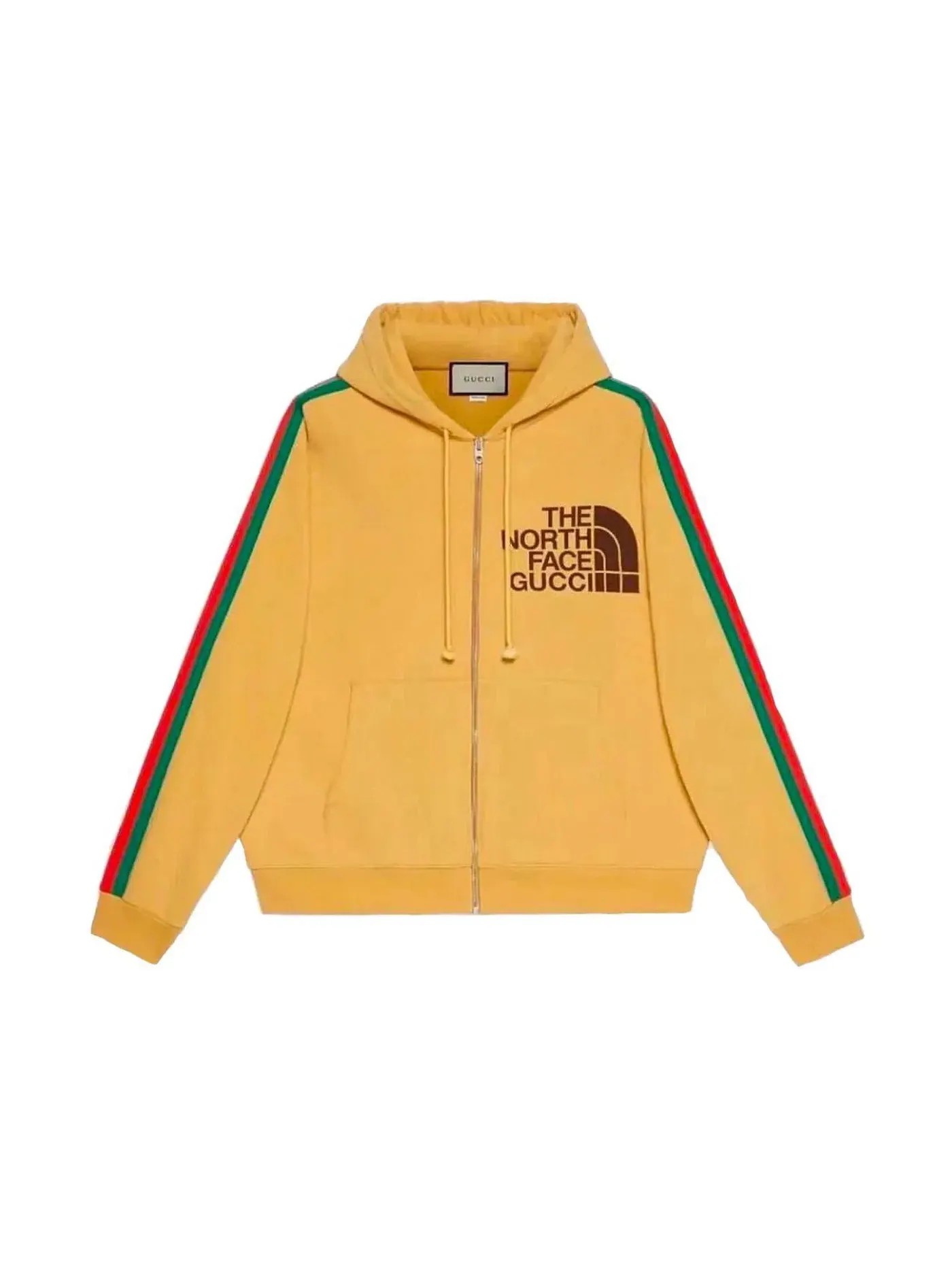 Мужской свитшот с принтом Gucci x The North Face Web Print Cotton Sweatshirt Gucci — изображение 1 из 1, золото