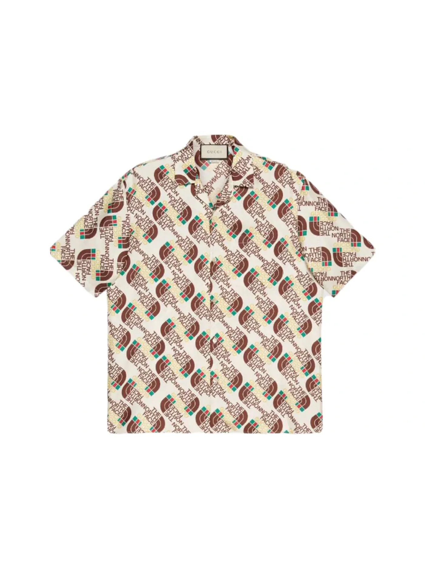 Мужская рубашка с принтом Shirt Gucci — изображение 1 из 1, коричневый/бежевый