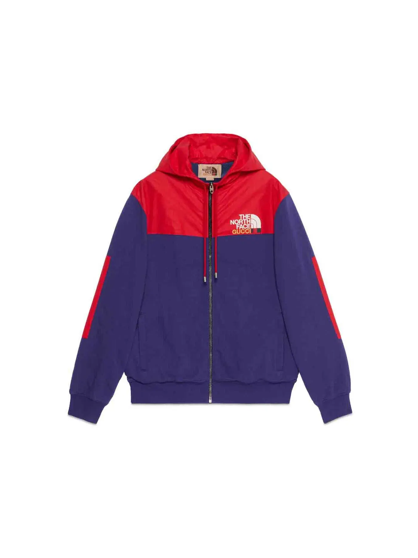 Мужская куртка с принтом Gucci x The North Face Zip Jacket — изображение 1 из 2, синий/красный