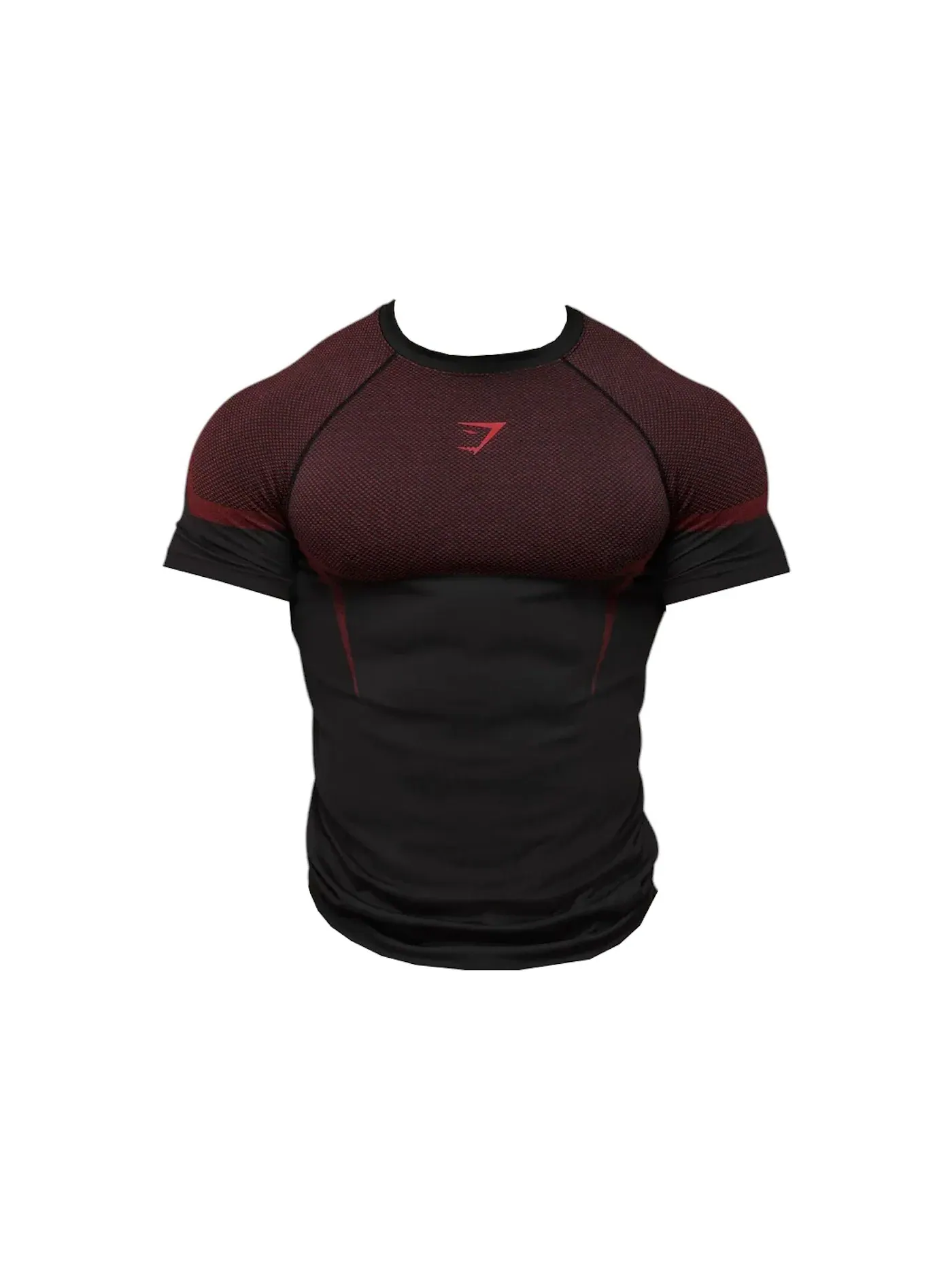 Мужская футболка с принтом Onyx 5.0 Seamless Gymshark — изображение 1 из 1, черный/красный