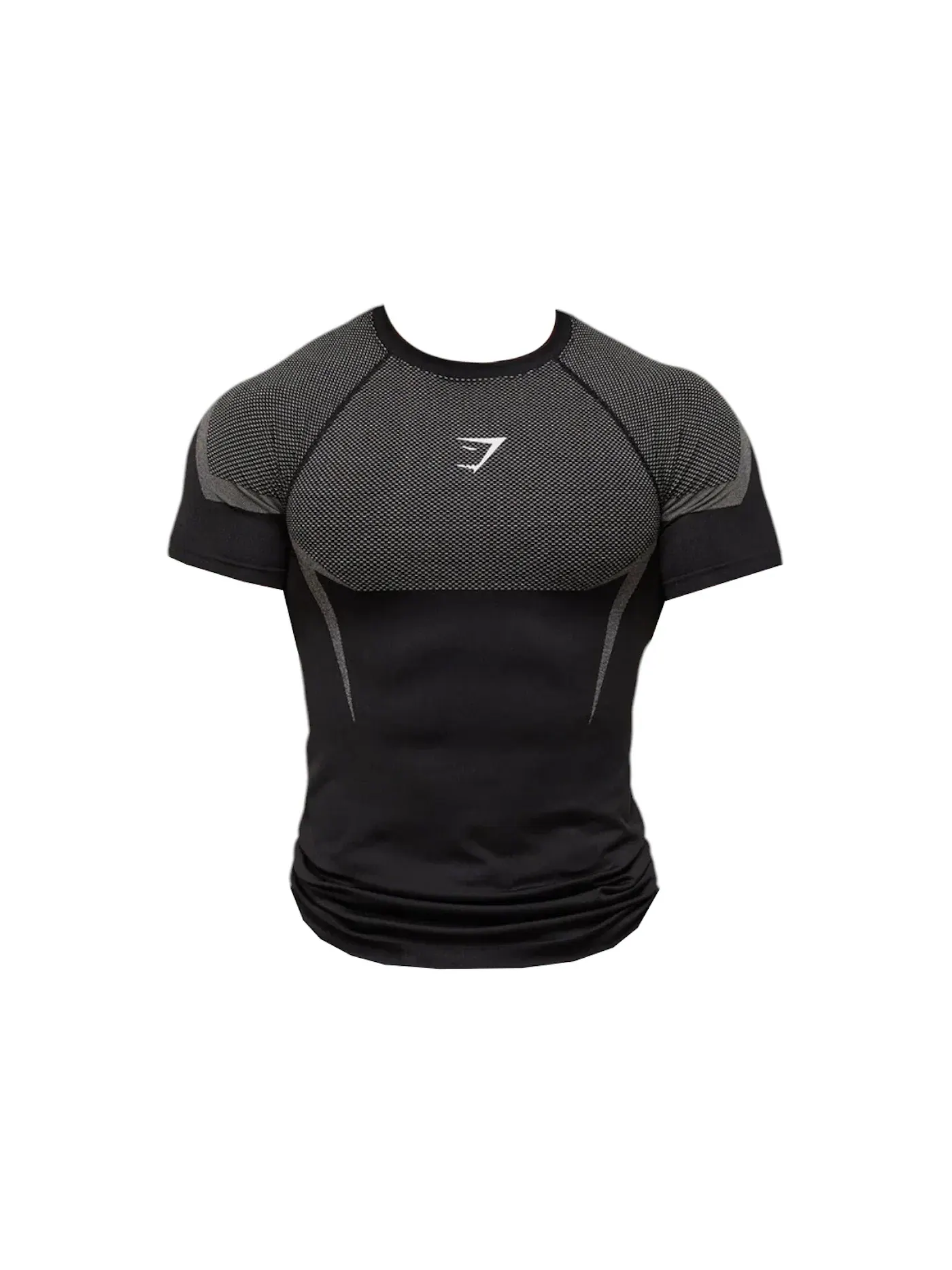 Мужская футболка с бесшовной конструкцией Onyx 5.0 Gymshark — изображение 1 из 1, черный/светлый серый