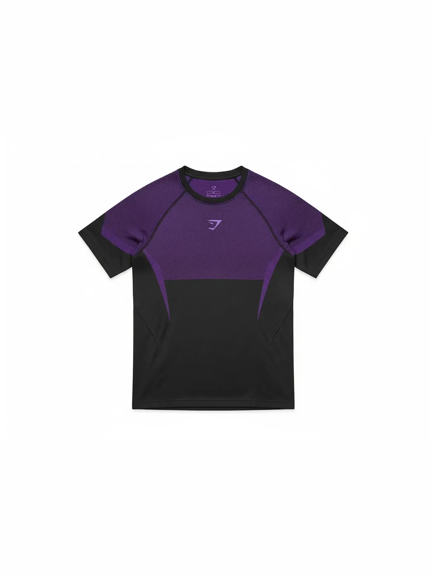 Мужская футболка с бесшовной конструкцией Gymshark Seamless T-shirt — изображение 1 из 1, черный/фиолетовый