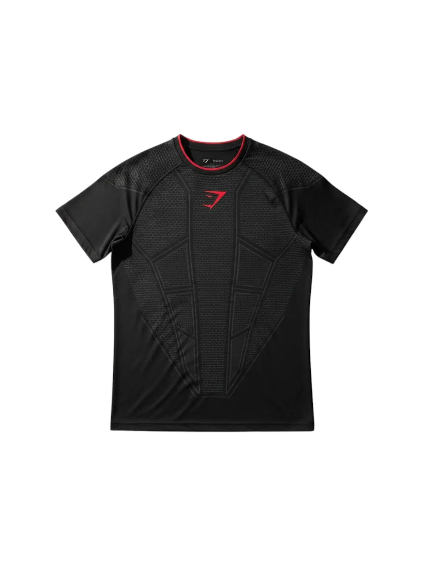 Мужская футболка с принтом Gymshark Onyx V1 — изображение 1 из 1, черный/серый/красный