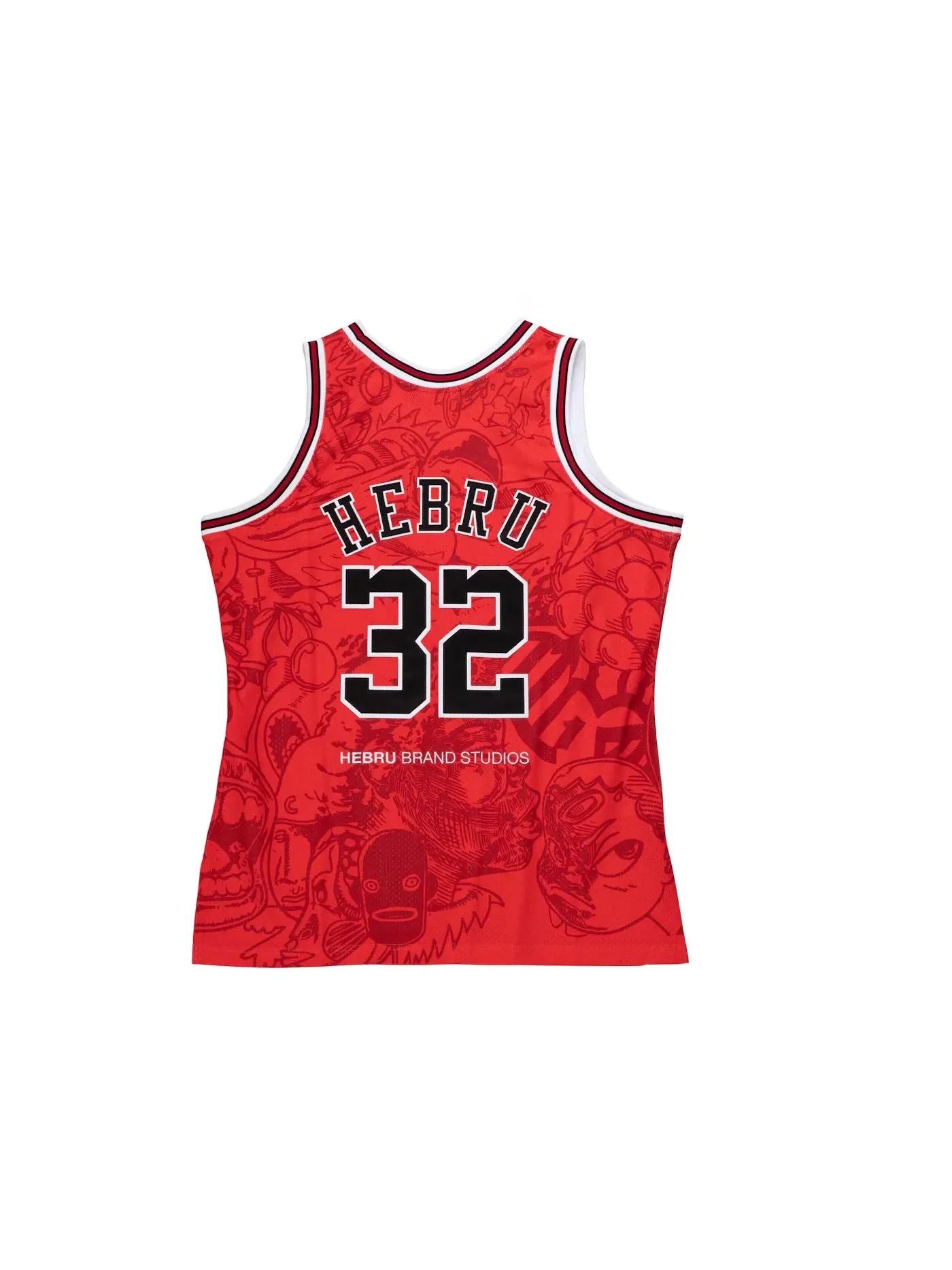 Мужская джерси с длинным рукавом Hebru Brantley x Mitchell & Ness Chicago Bulls Jersey — изображение 2 из 3, белый/красный