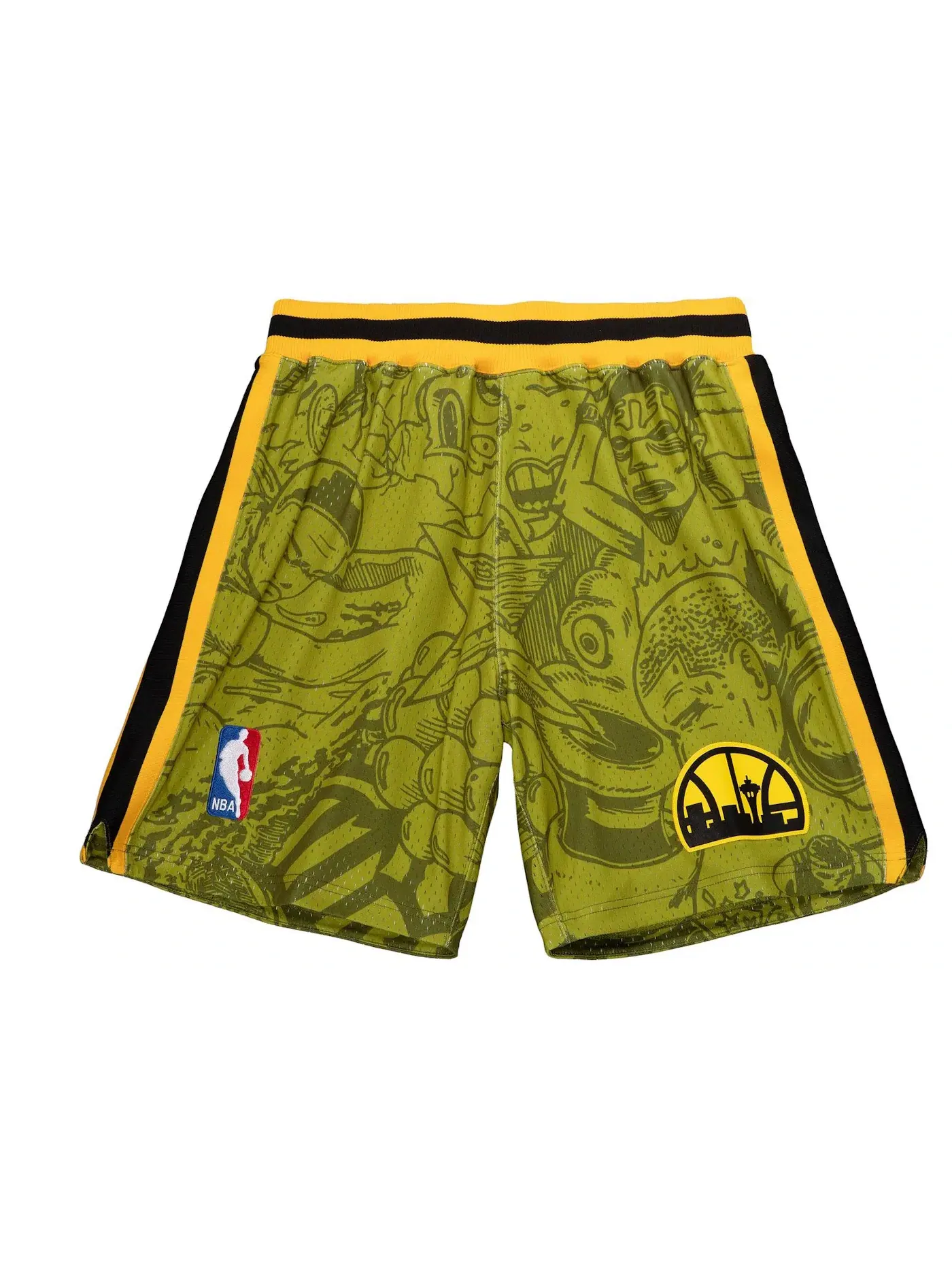 Мужские шорты с принтом Hebru Brantley x Mitchell & Ness Seattle Sonics