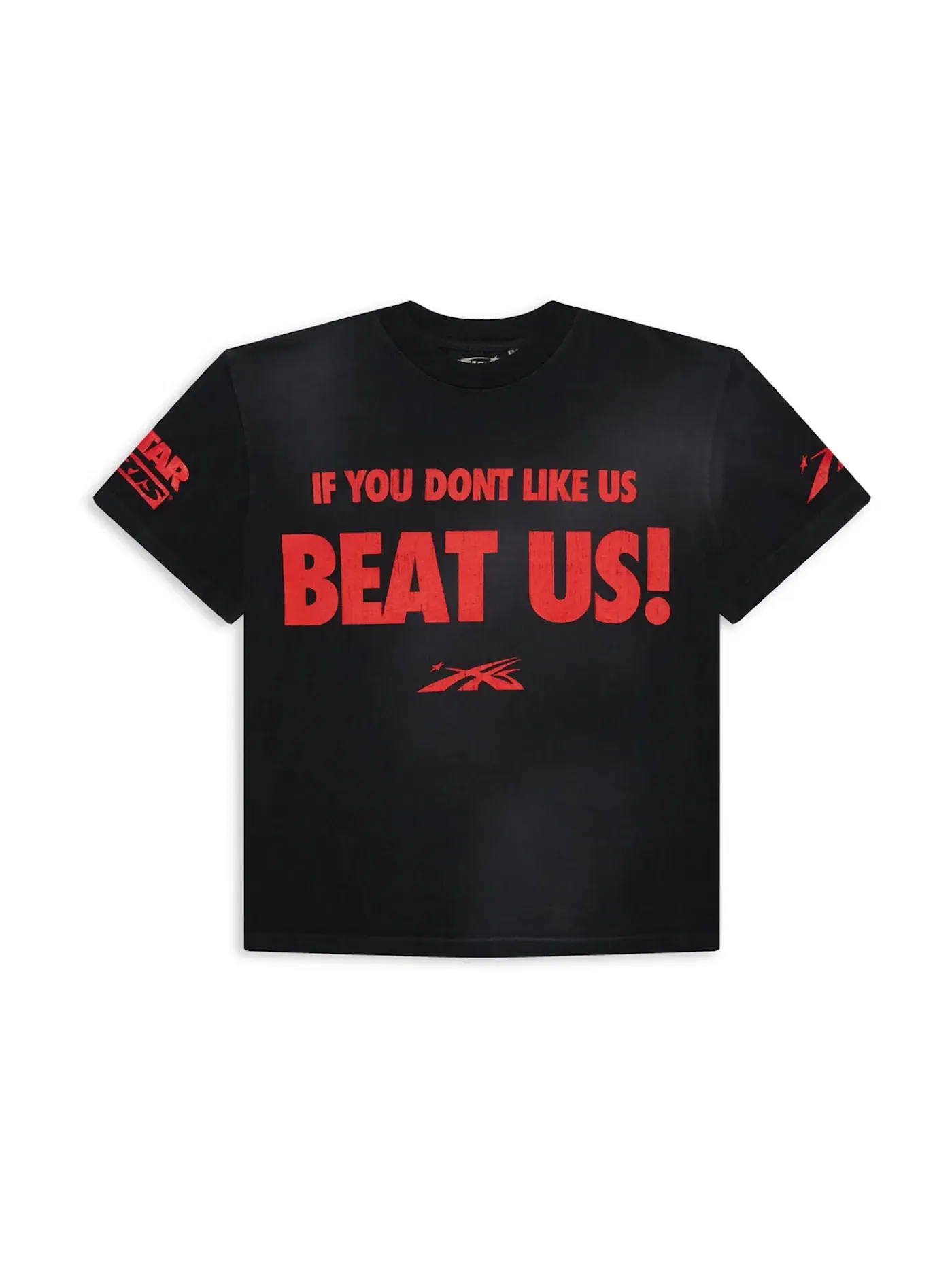 Мужская футболка с принтом Beat Us! Hellstar — изображение 1 из 2, красный/черный