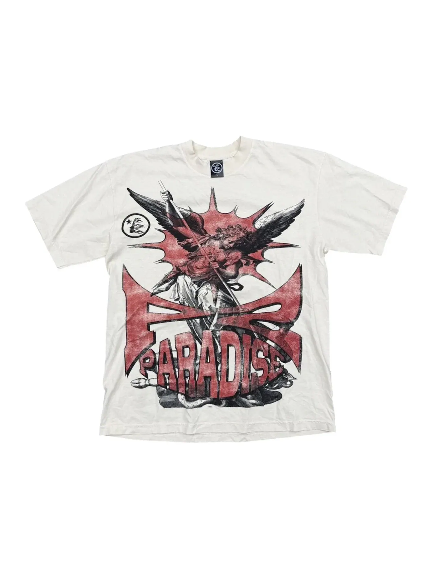 Мужская футболка с принтом Hellstar Bigger Than Satan T-shirt — изображение 1 из 2, белый