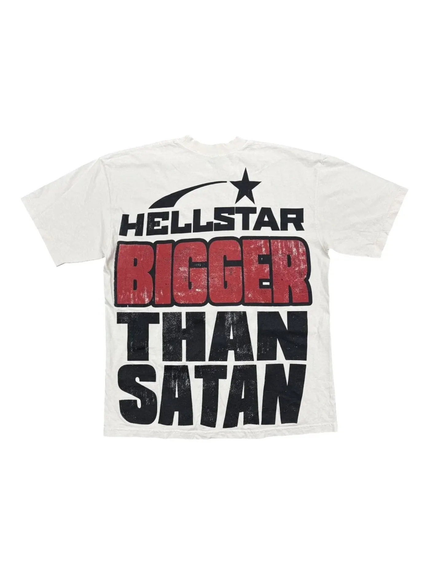 Мужская футболка с принтом Hellstar Bigger Than Satan T-shirt — изображение 2 из 2, белый