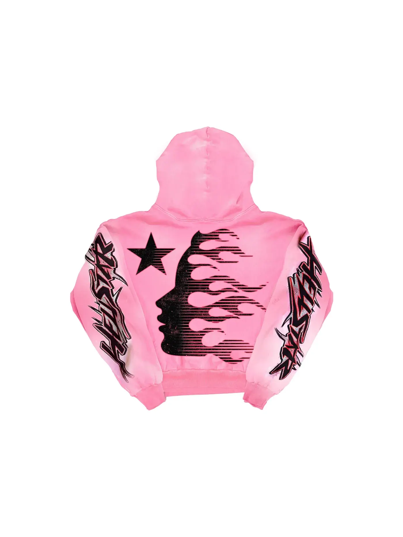 Детский худи с принтом Hellstar Brainwashed Without Brain Hoodie Hellstar — изображение 2 из 2, розовый