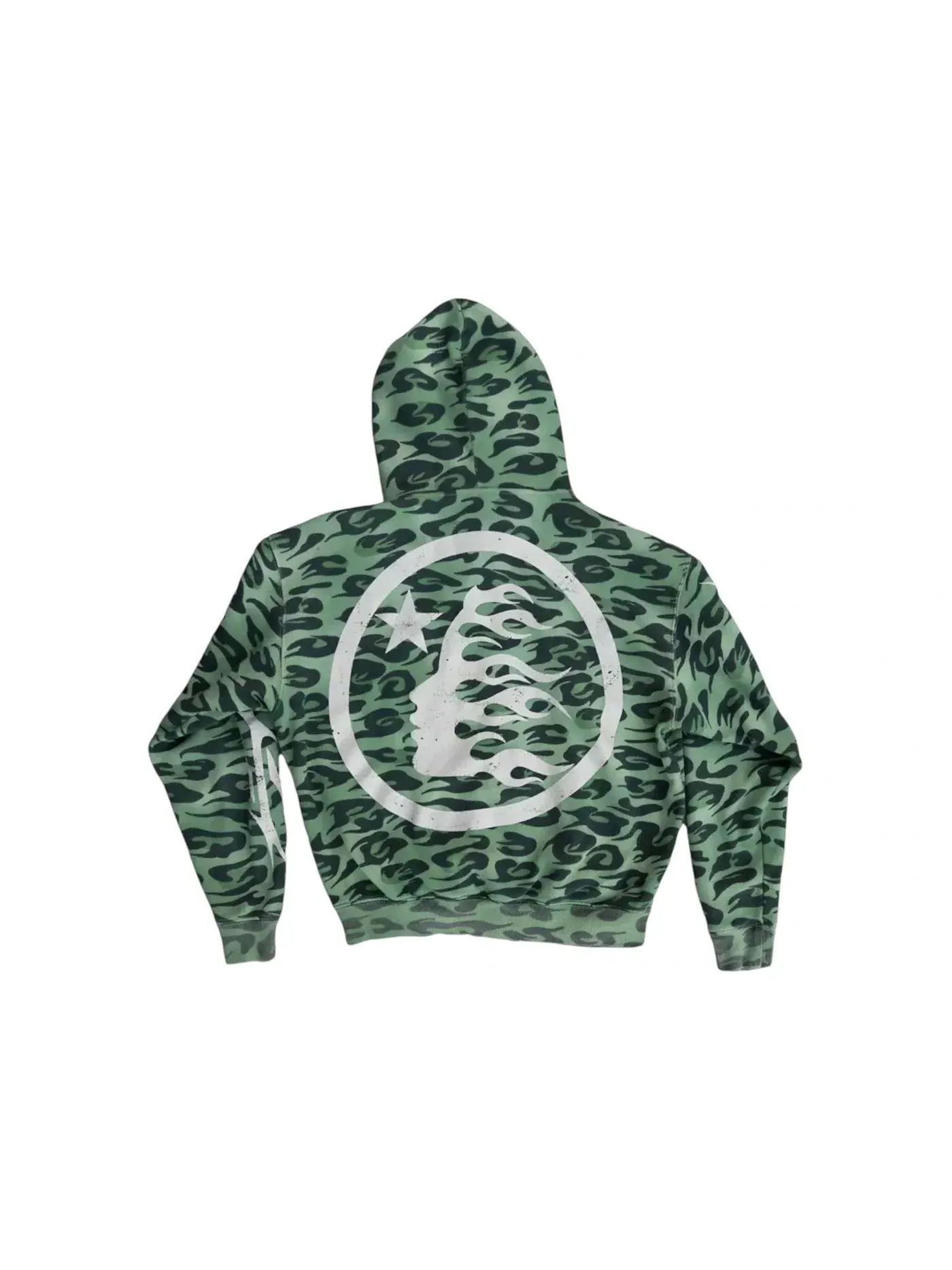 Мужская худи с принтом Hellstar Cheetah Zip-Up Hellstar — изображение 1 из 2, зеленый