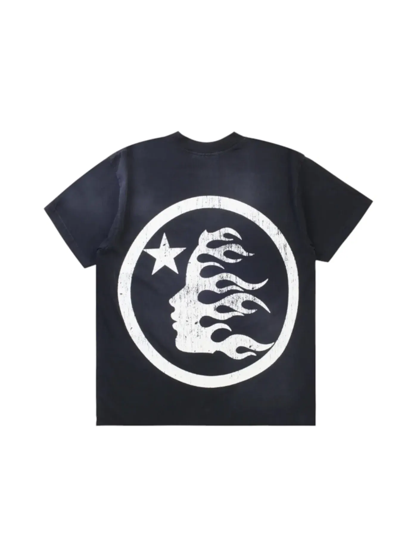 Мужская футболка с принтом Hellstar Classic Logo Glow in the Dark Tee — изображение 2 из 2, черный