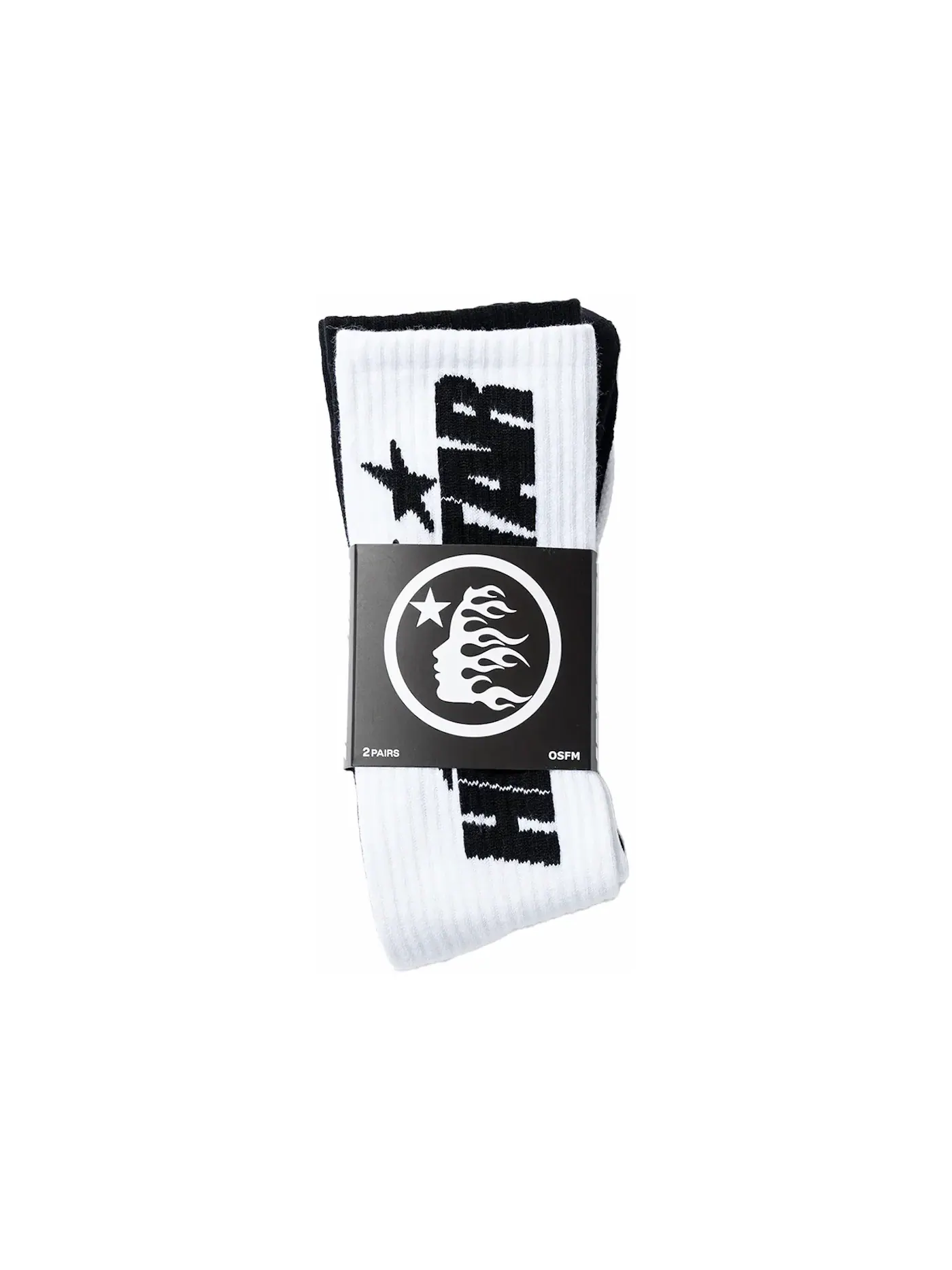Детские носки с принтом Socks (2 Pack) Hellstar — изображение 2 из 2, белый черный