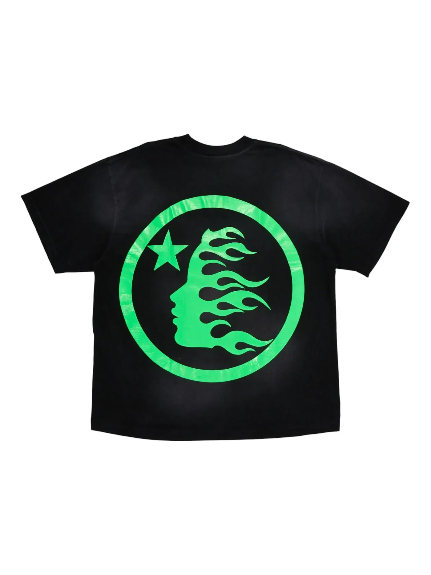 Мужская футболка с принтом Hellstar Classic T-shirt (Gel Print) — изображение 2 из 2, черный/зеленый