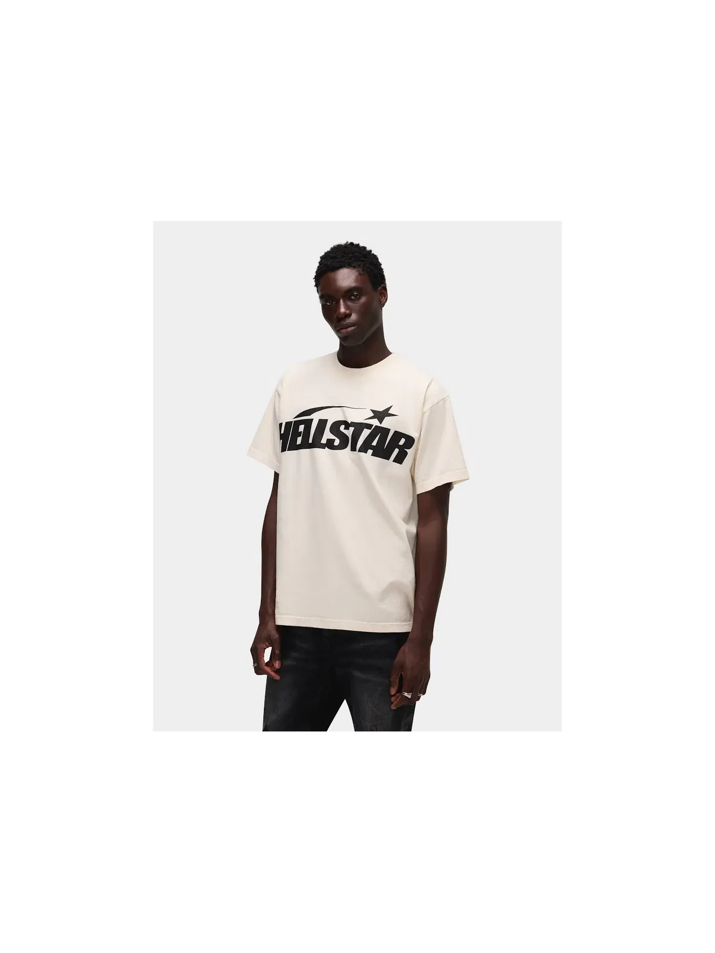 Мужская футболка с принтом Hellstar Classic T-shirt — изображение 4 из 6, белый/черный