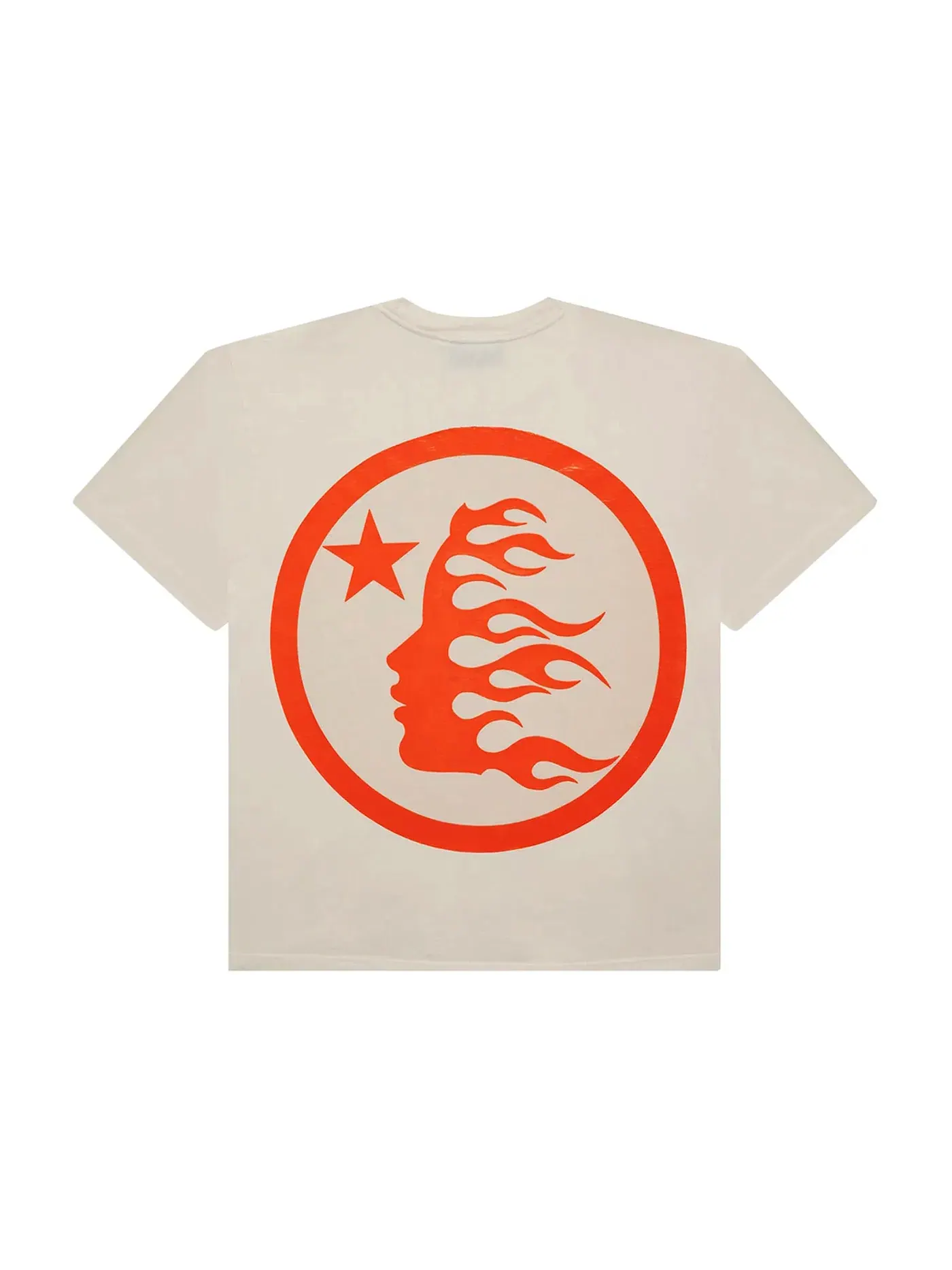 Мужская футболка с принтом Hellstar Classic T-shirt (Regular Print) Hellstar — изображение 2 из 2, белый/оранжевый