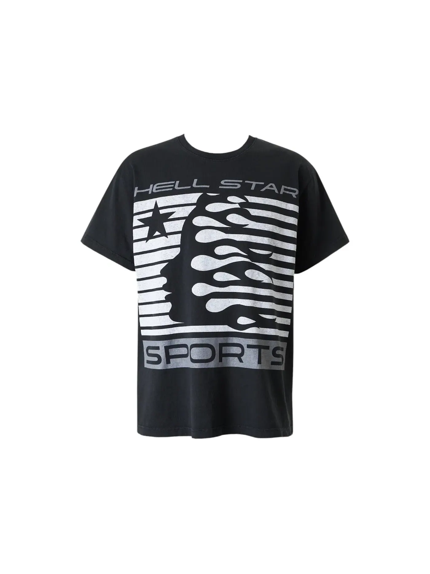 Мужская футболка с принтом Hellstar Flame Tribal Motion T-shirt (SS26) — изображение 1 из 2, черный