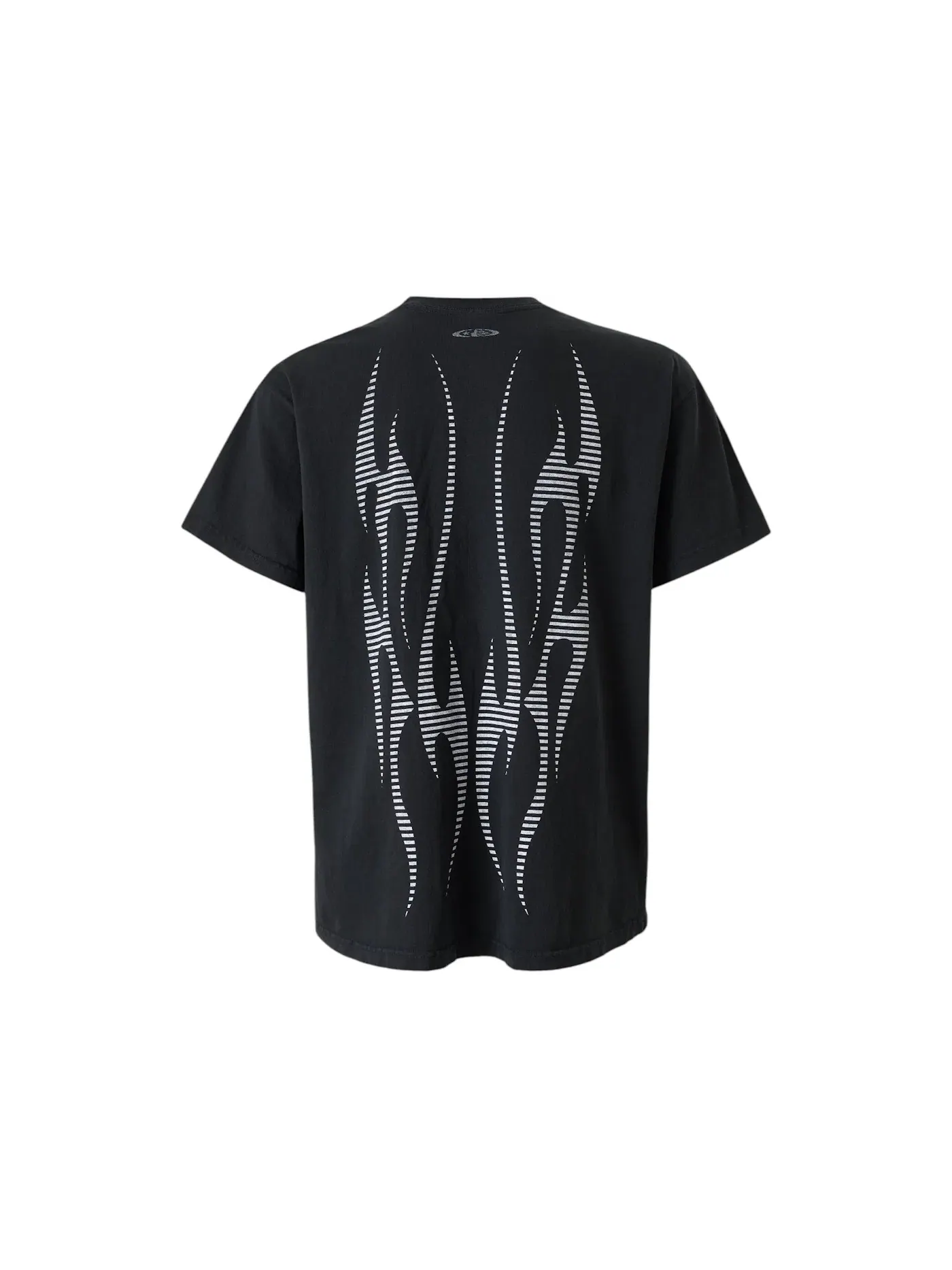 Мужская футболка с принтом Hellstar Flame Tribal Motion T-shirt (SS26) — изображение 2 из 2, черный