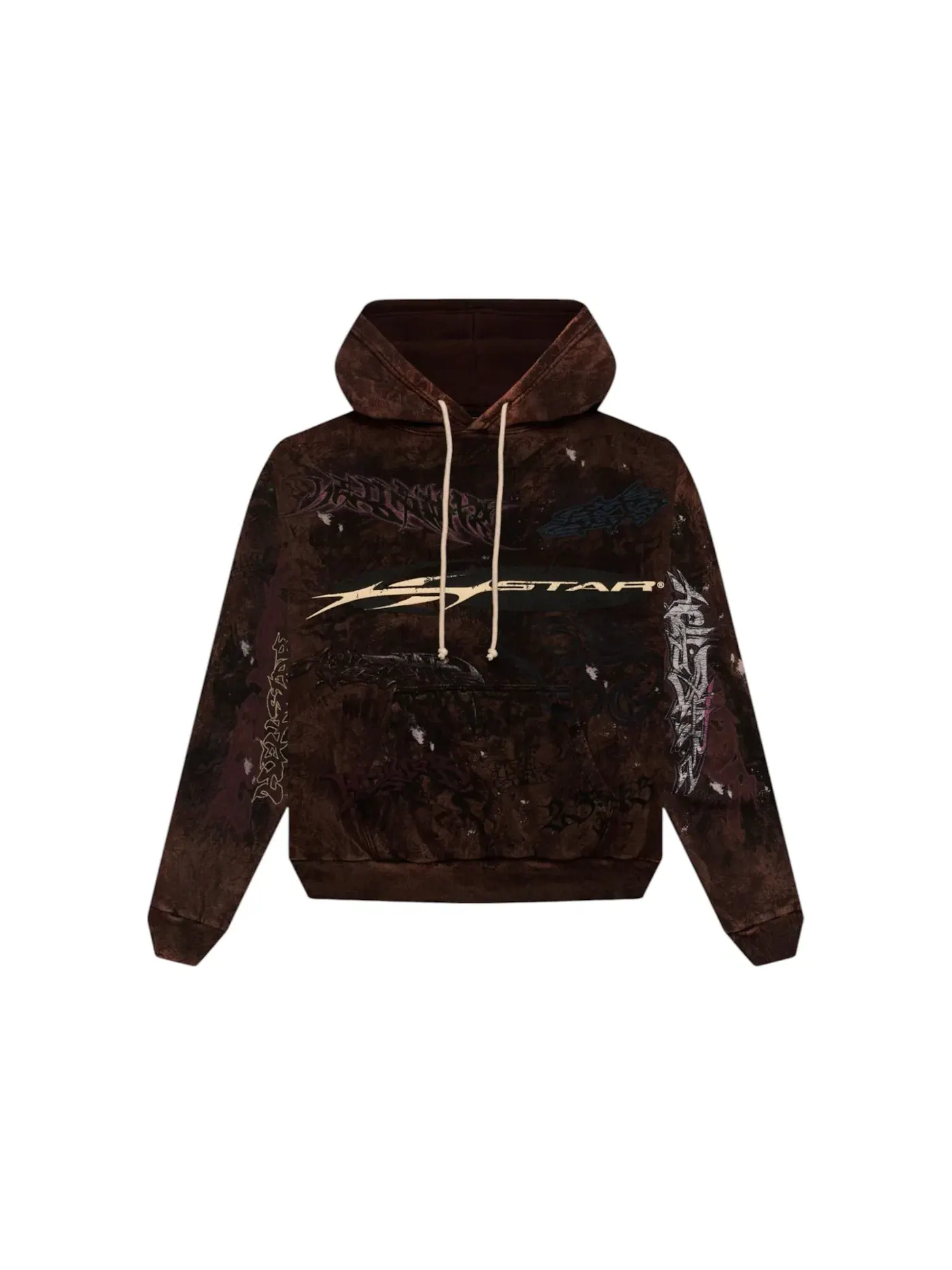 Мужская худи с принтом Hellstar Hoodie — изображение 1 из 2, коричневый