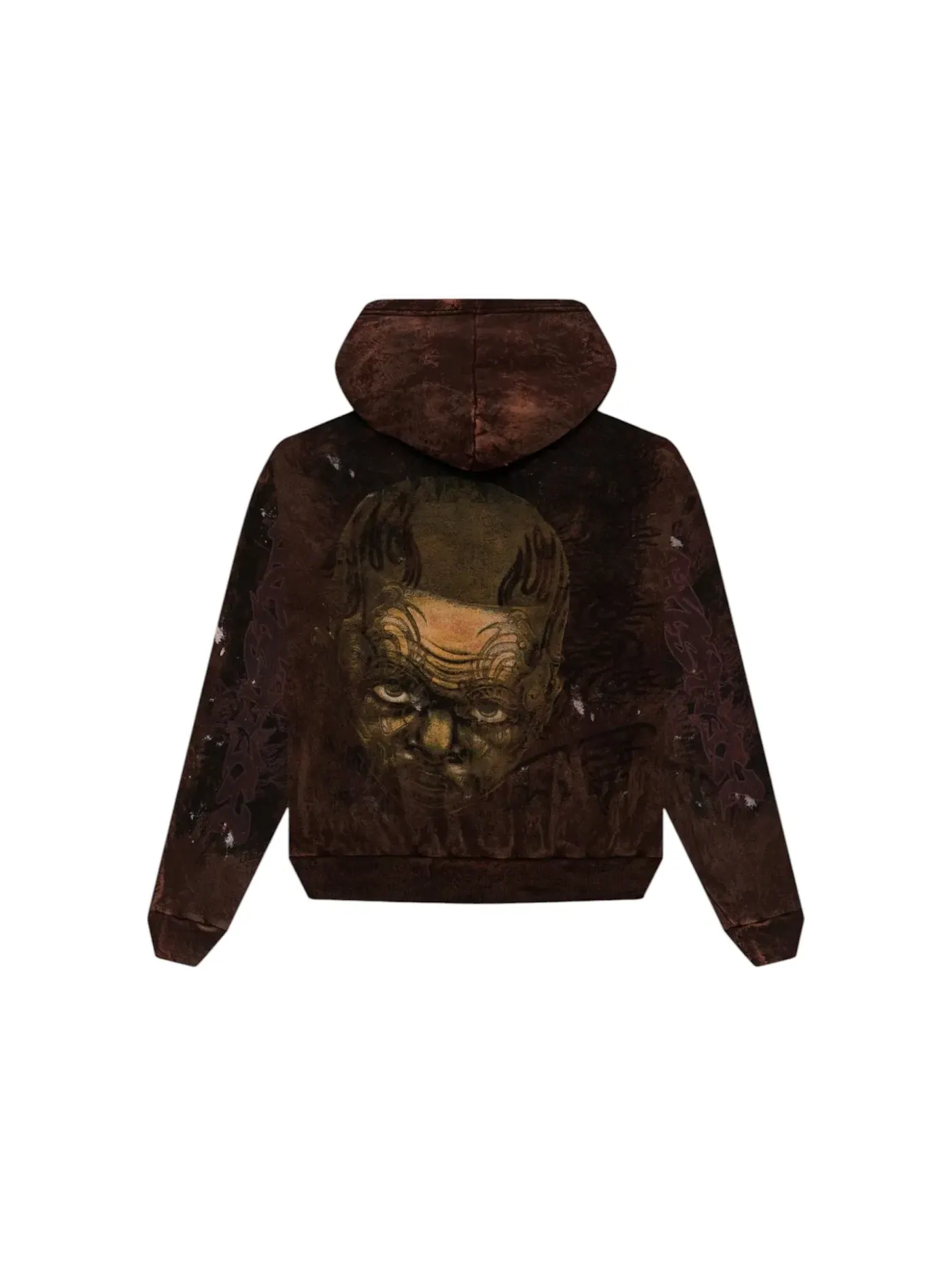 Мужская худи с принтом Hellstar Hoodie — изображение 2 из 2, коричневый