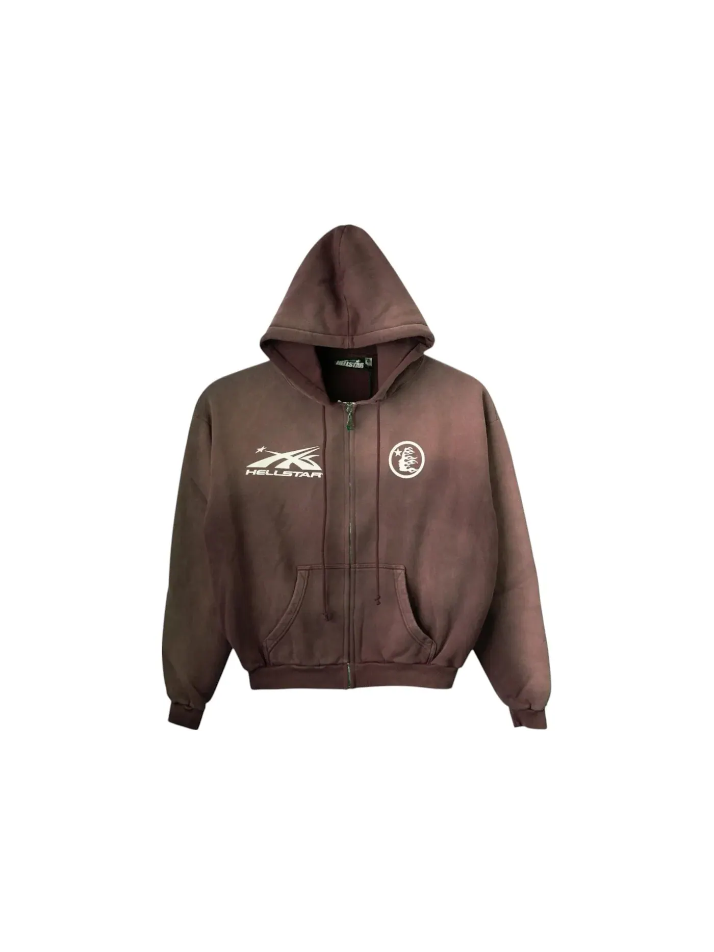 Мужская худи с принтом Hellstar Hoodie — изображение 1 из 2, коричневый