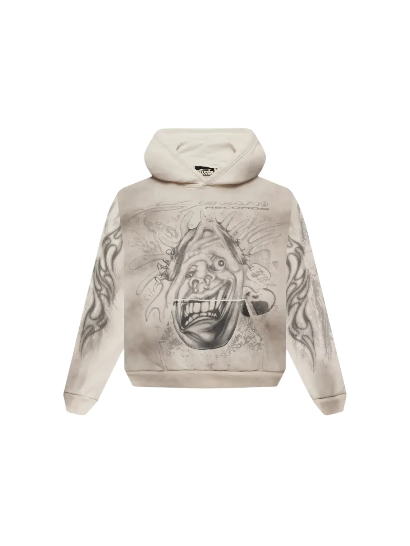 Мужской худи с принтом Hellstar Hstar Records Hoodie — изображение 1 из 2, белый