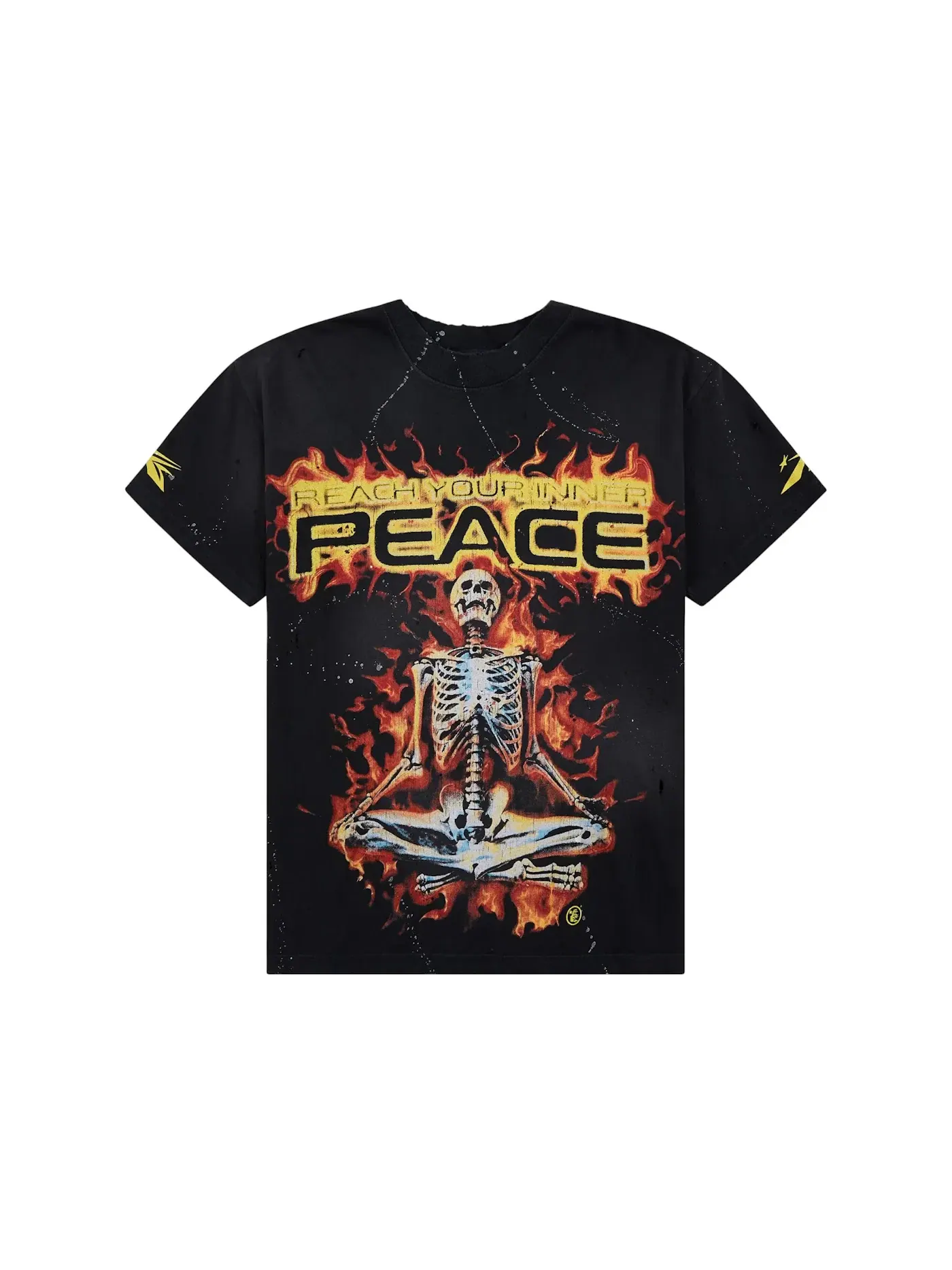 Мужская футболка с принтом Inner Peace Skeleton Tee Hellstar — изображение 1 из 2, черный