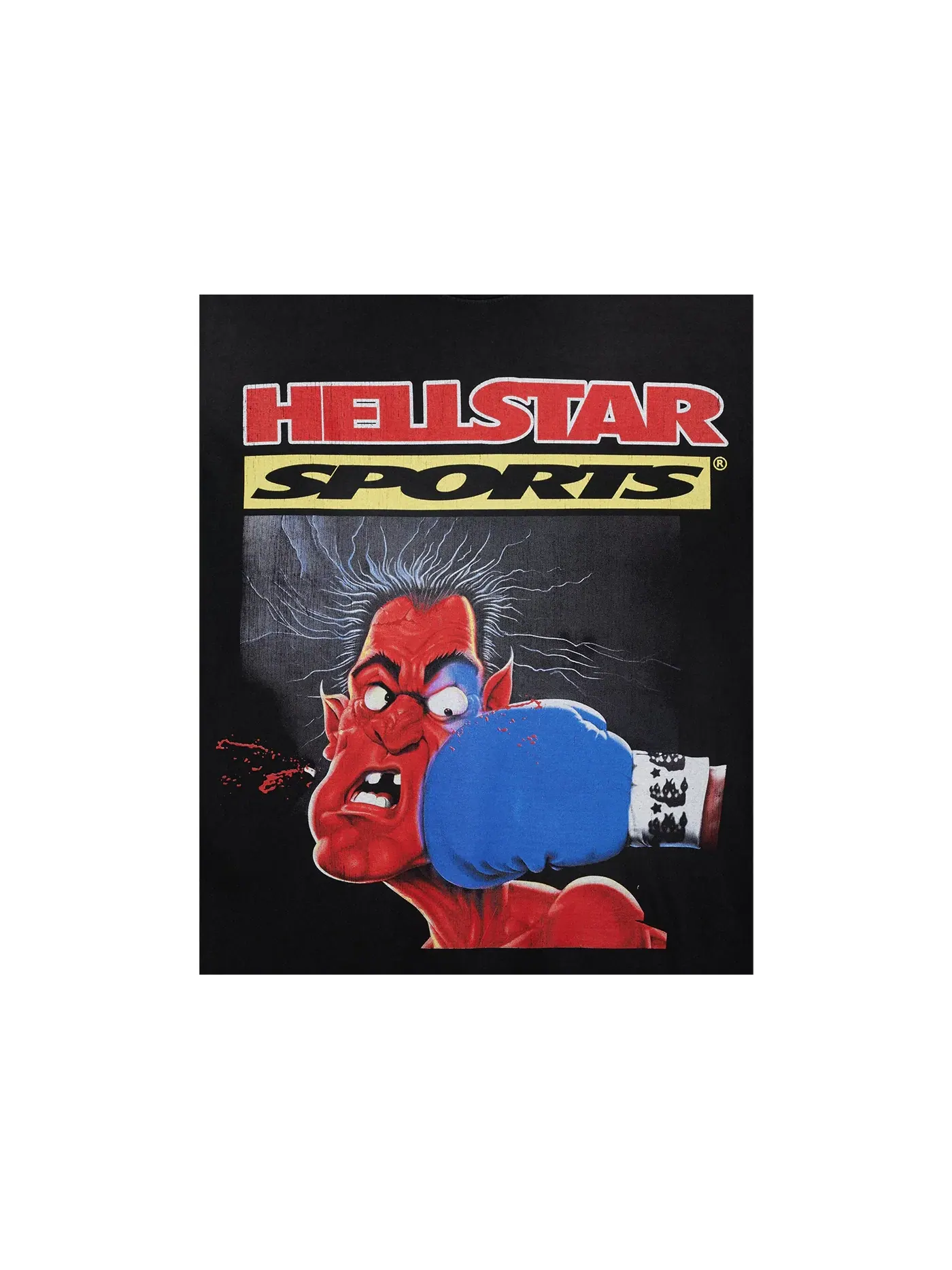 Мужская футболка с принтом Hellstar Knock-Out T-shirt — изображение 2 из 2, черный