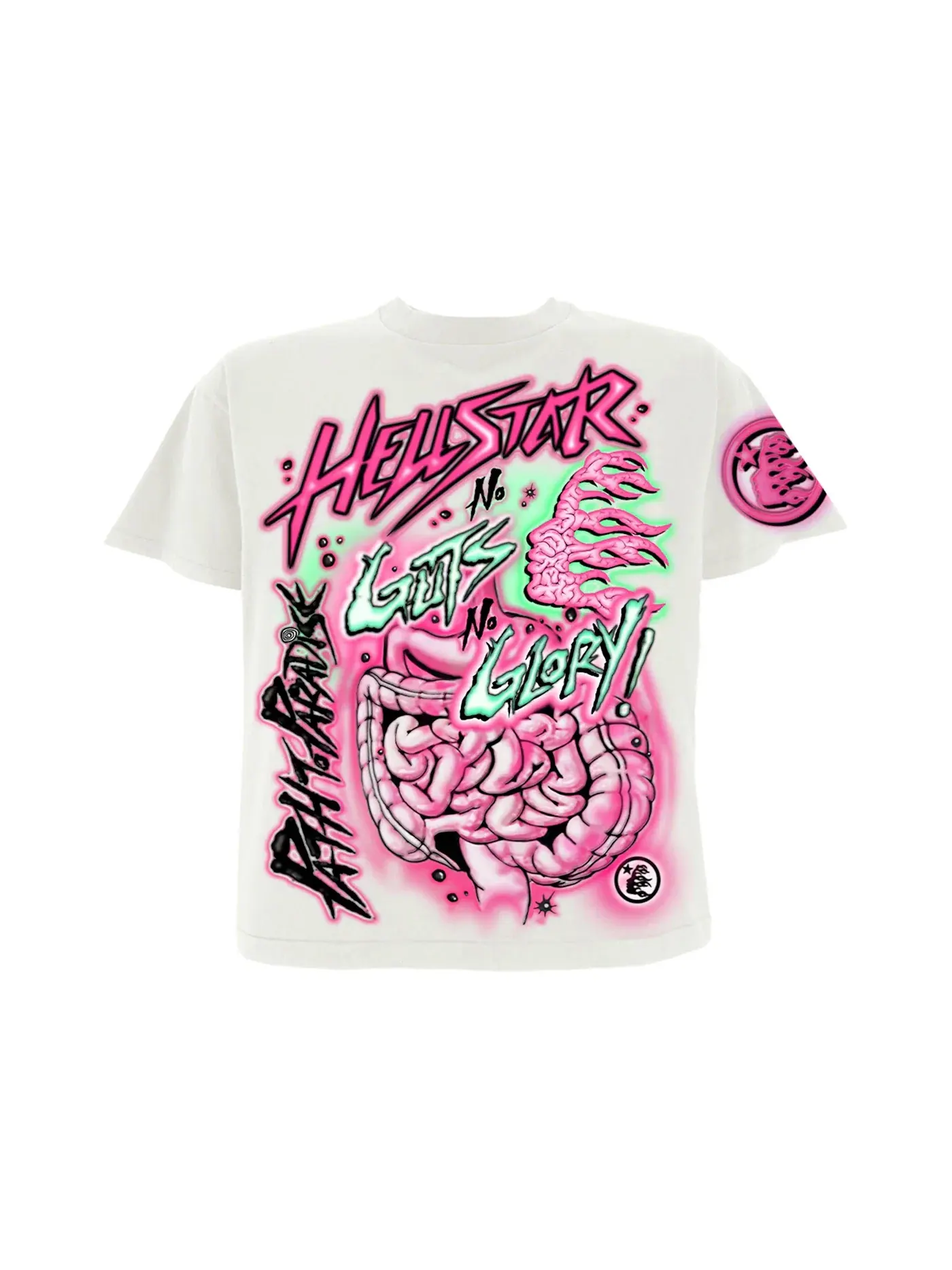 Футболка с принтом Hellstar No Guts No Glory T-Shirt — изображение 1 из 2, белый