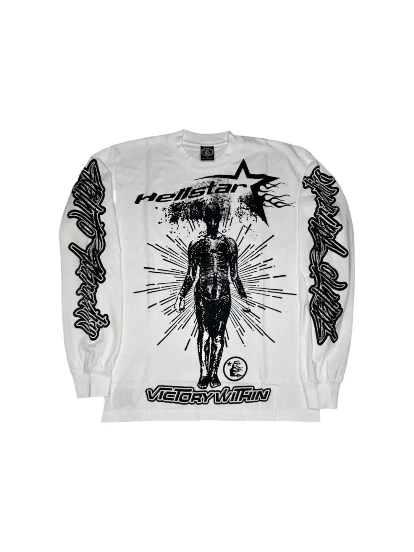 Мужская футболка с длинным рукавом с принтом Hellstar Overseas Inner Star L/S T-shirt — изображение 1 из 2, белый
