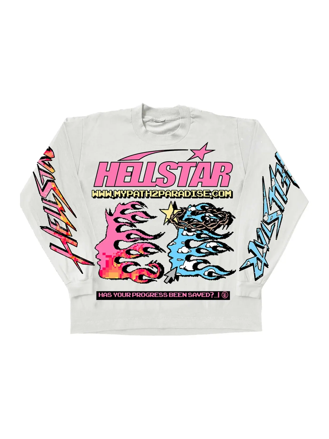 Унисекс футболка с длинным рукавом с принтом L/S Tee Hellstar — изображение 1 из 2, белый
