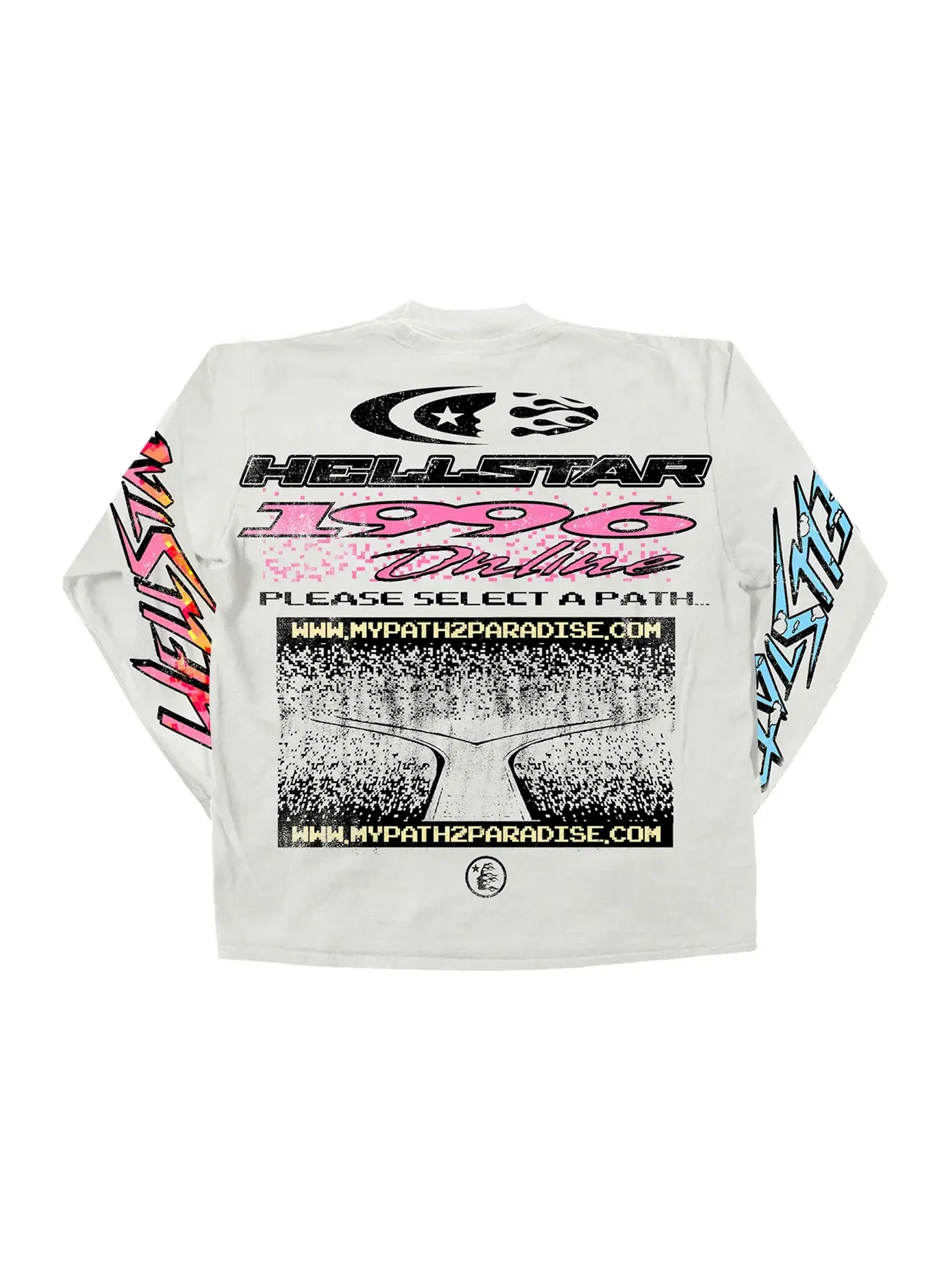 Унисекс футболка с длинным рукавом с принтом L/S Tee Hellstar — изображение 2 из 2, белый