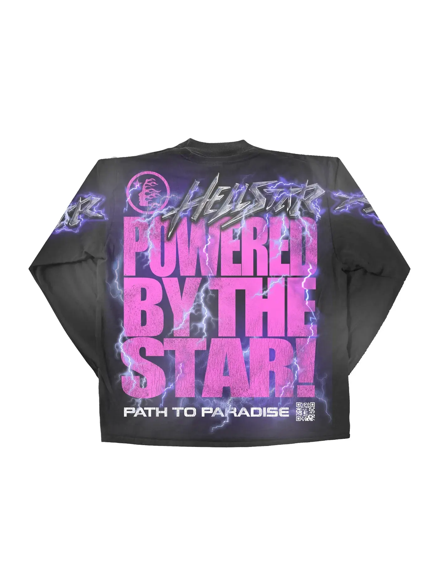 Унисекс футболка с длинным рукавом с принтом Hellstar Powered By The Star L/S Tee — изображение 2 из 2, черный