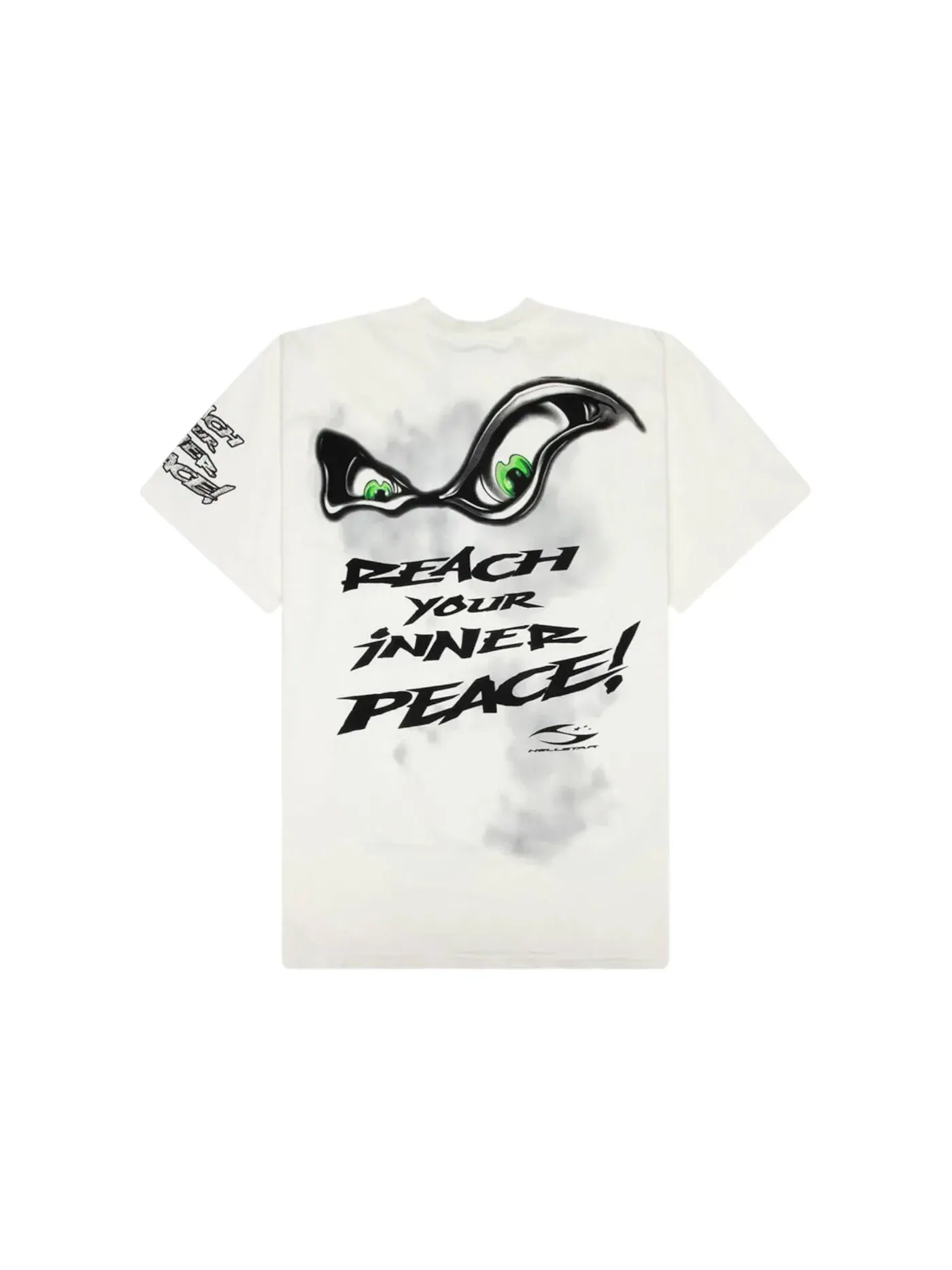 Мужская футболка с принтом Hellstar Reach Your Inner Peace Yoga T-shirt — изображение 2 из 2, белый