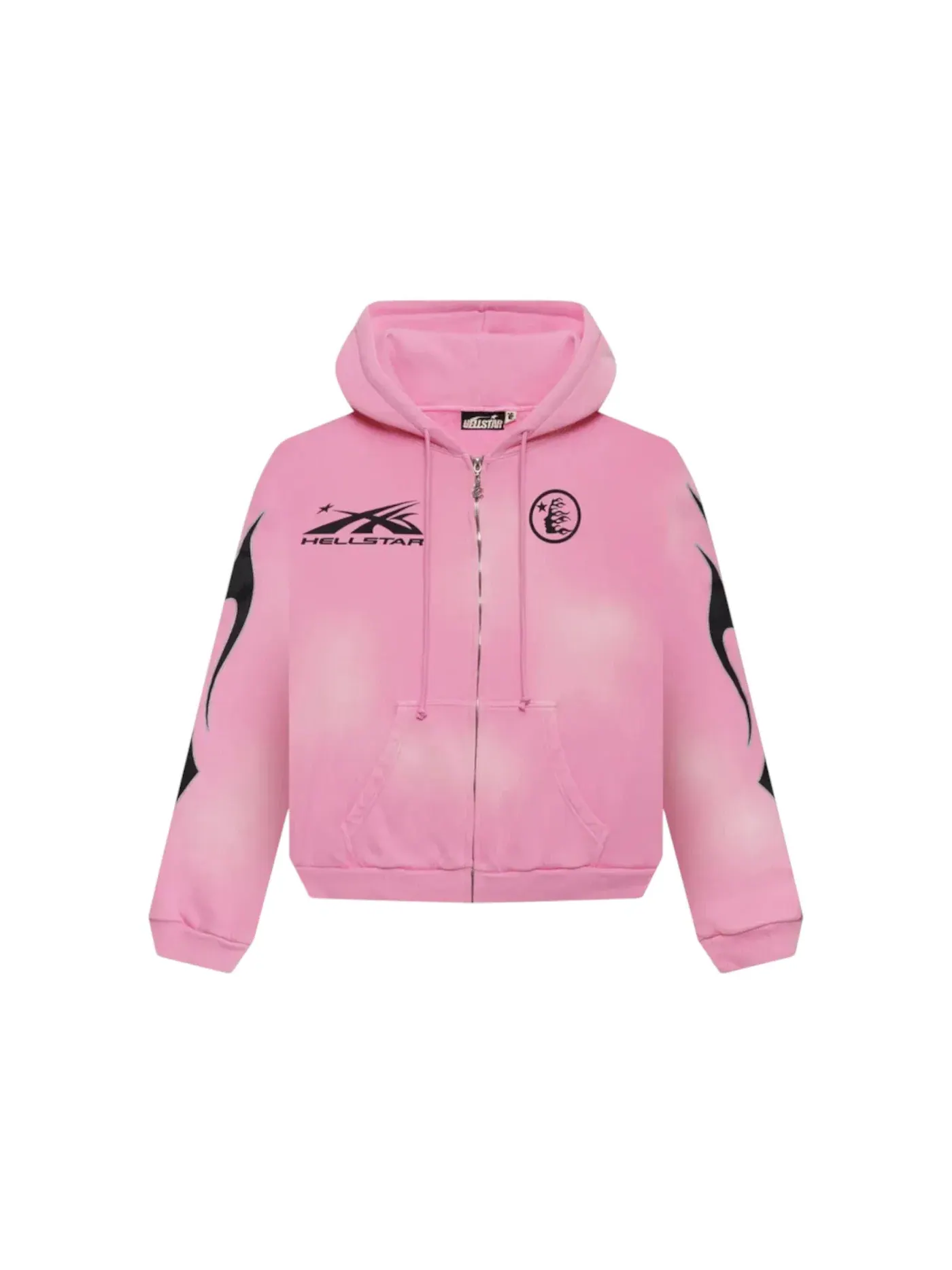 Мужская худи на молнии с принтом Hellstar Hoodie — изображение 1 из 2, розовый